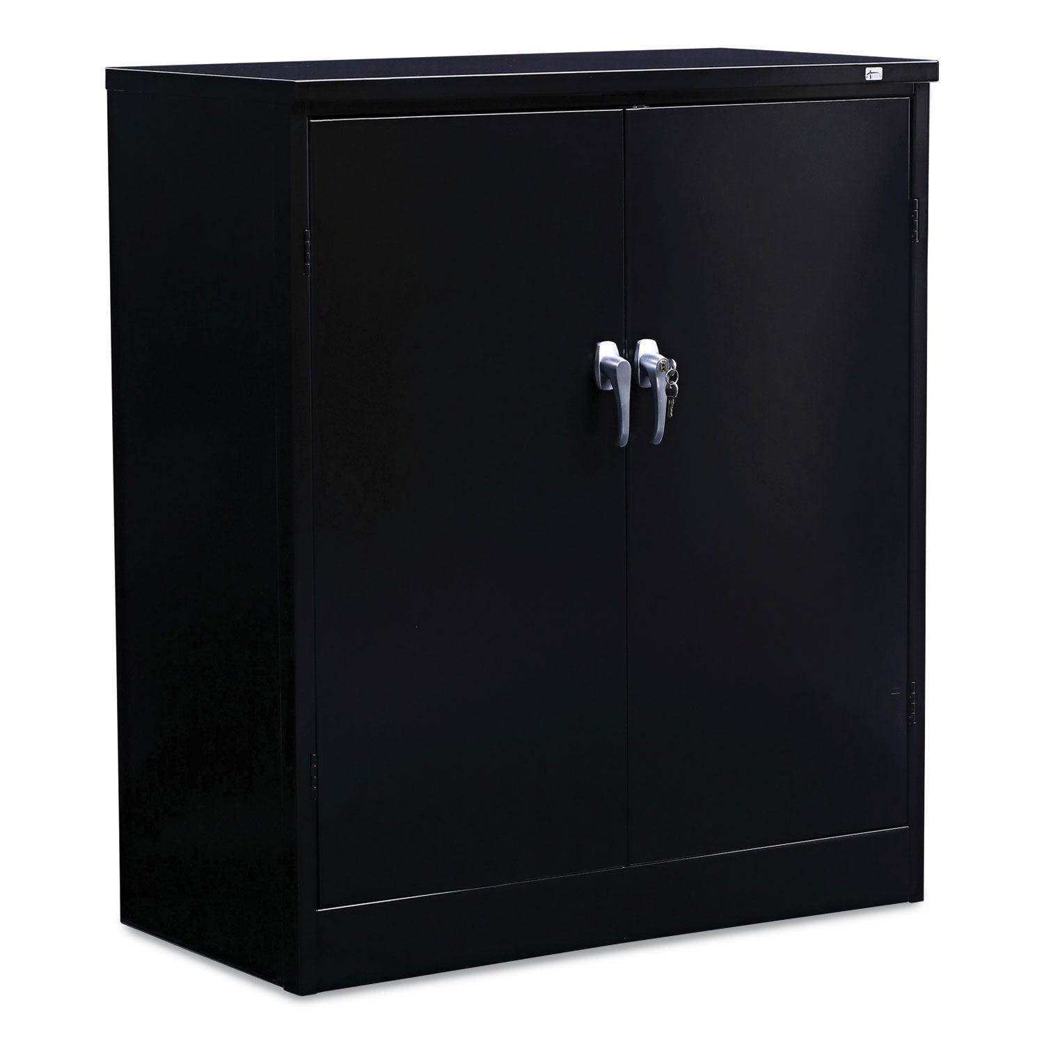 Assembled 42" High Heavy-Duty Welded Storage Cabinet, Two Adjustable Shelves, 36w x 18d, Black -