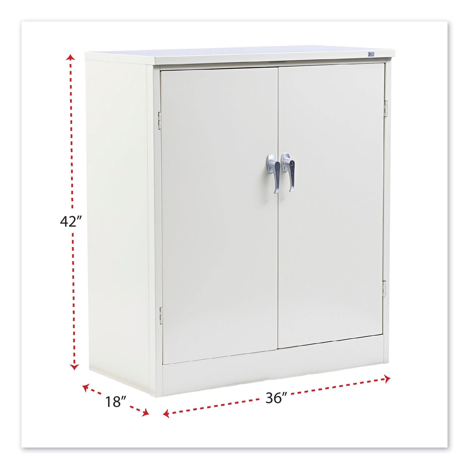 Assembled 42" High Heavy-Duty Welded Storage Cabinet, Two Adjustable Shelves, 36w x 18d, Putty -