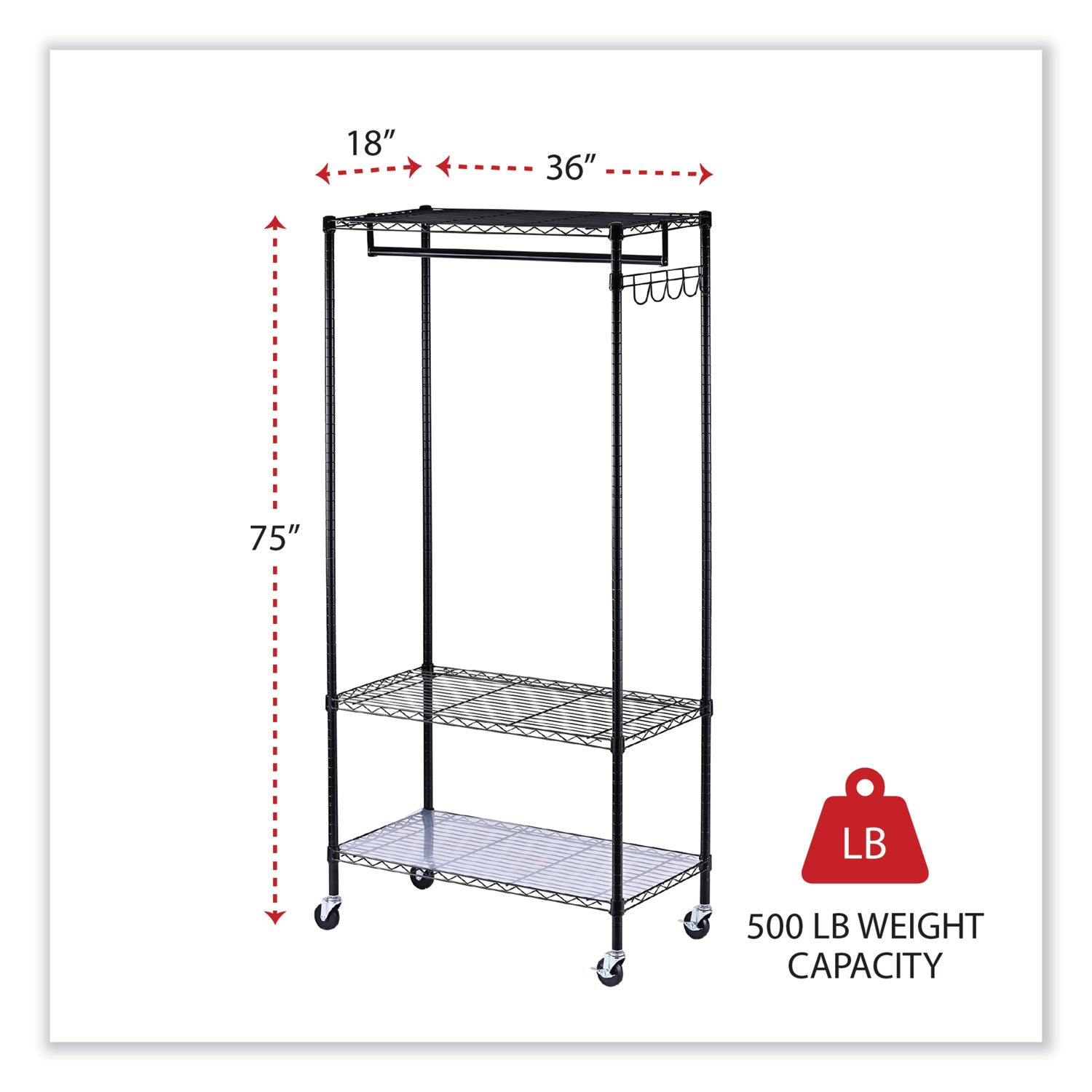 wire-shelving-garment-rack-30-garments-36w-x-18d-x-75h-black_alegr363618bl - 2