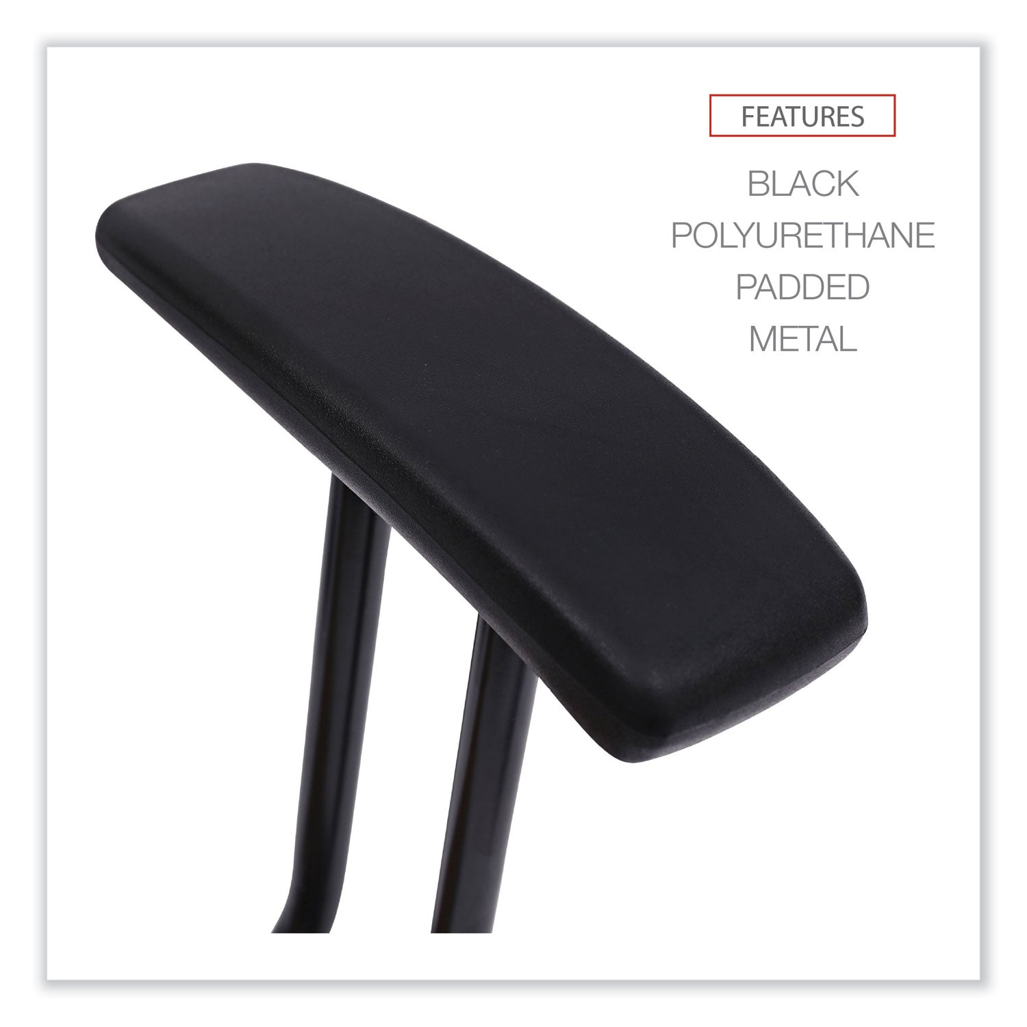 Optional Fixed Height T-Arms for Alera Essentia and Interval Series Chairs, Black, 2/Set -