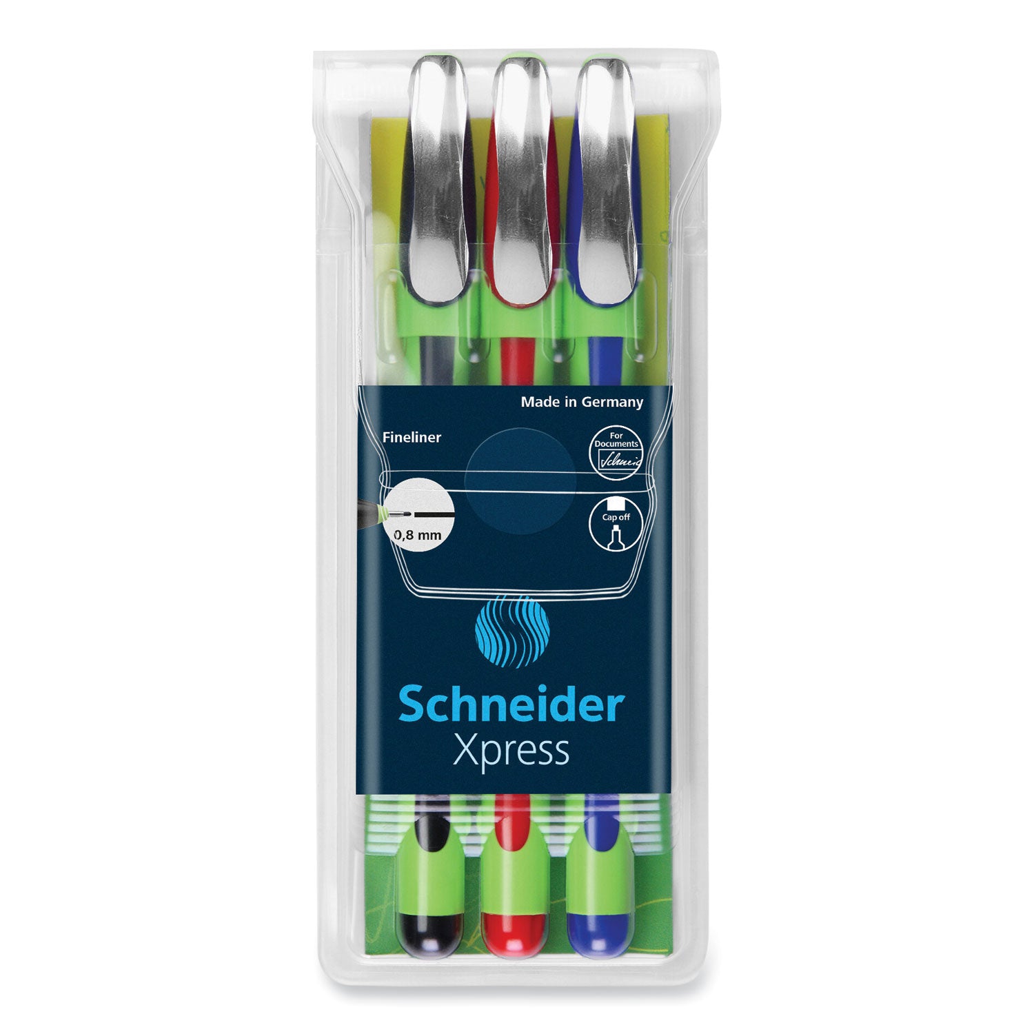 xpress-fineliner-porous-point-pen-stick-medium-08-mm-assorted-ink-and-barrel-colors-3-pack_red190093 - 1