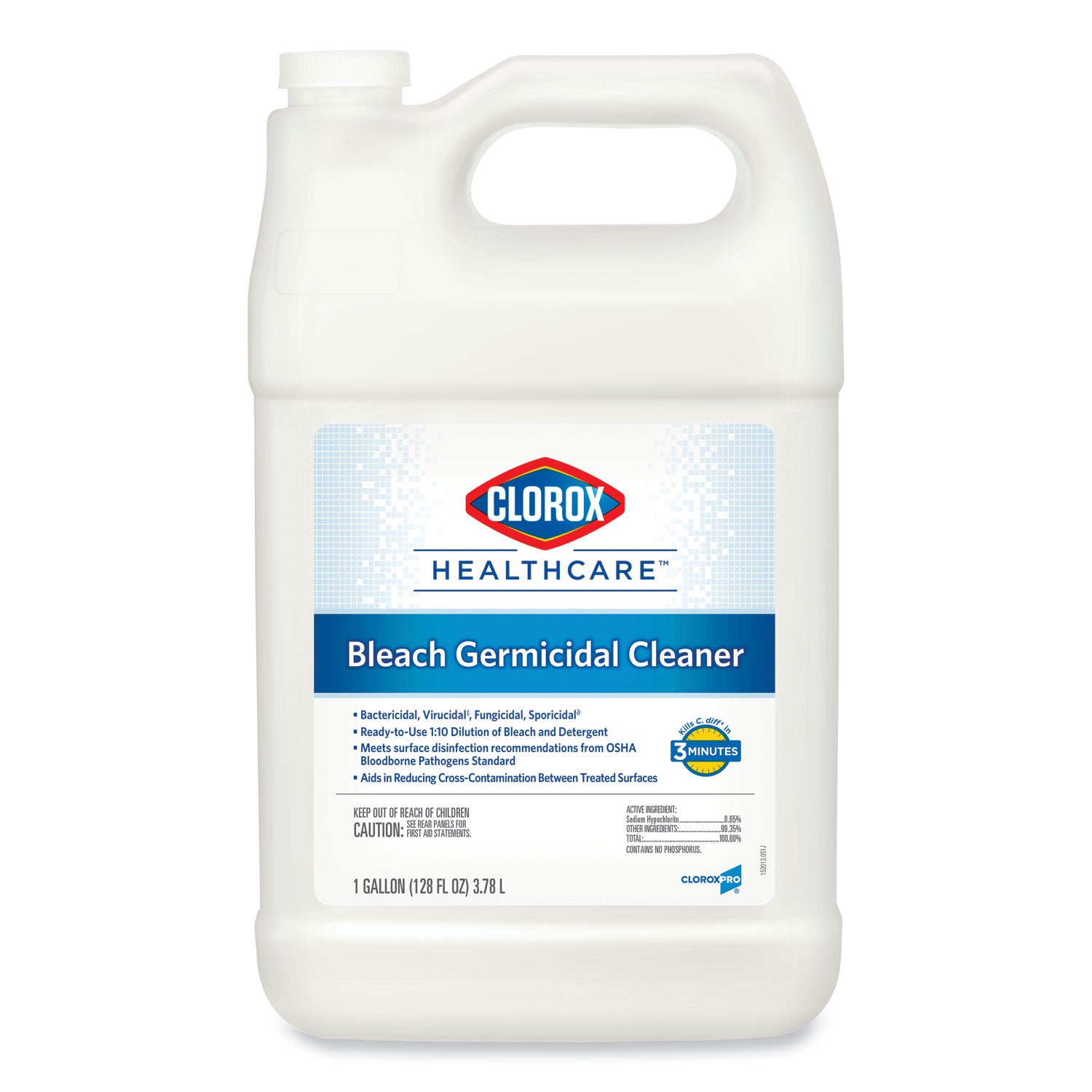 Bleach Germicidal Cleaner, 128 oz Refill Bottle, 4/Carton -