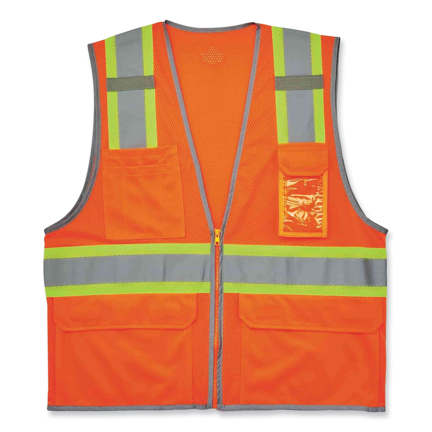 glowear-8246z-class-2-two-tone-mesh-reflective-binding-zipper-vest-polyester-small-med-orange-ships-in-1-3-business-days_ego24133 - 1