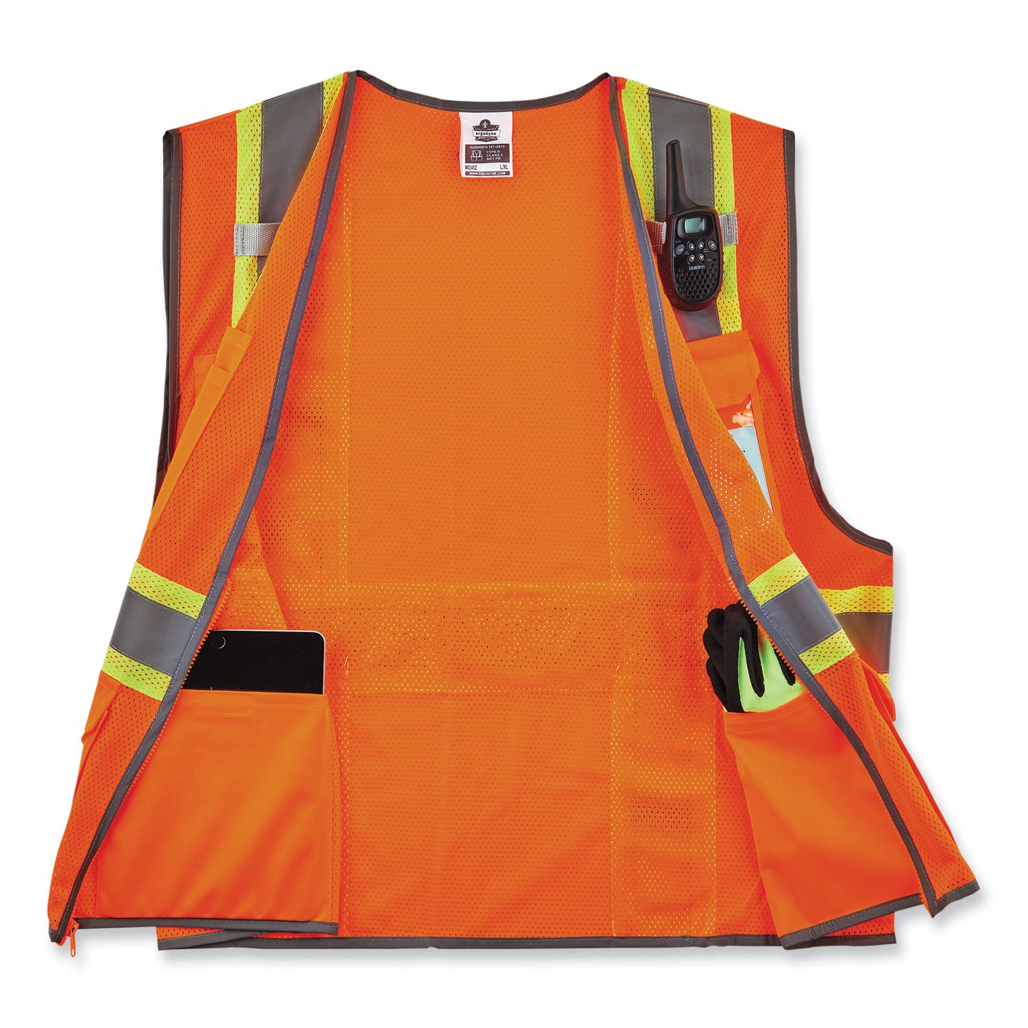 glowear-8246z-s-single-size-class-2-two-tone-mesh-vest-polyester-large-orange-ships-in-1-3-business-days_ego24574 - 2