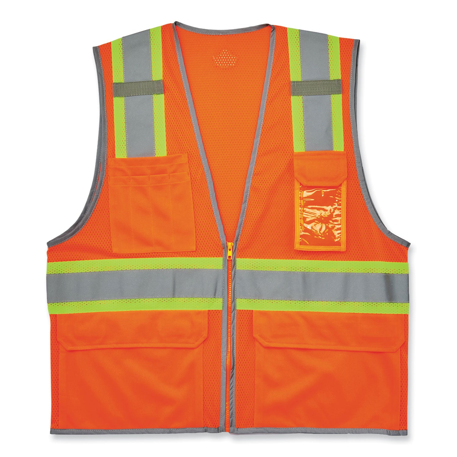 glowear-8246z-s-single-size-class-2-two-tone-mesh-vest-polyester-medium-orange-ships-in-1-3-business-days_ego24573 - 1