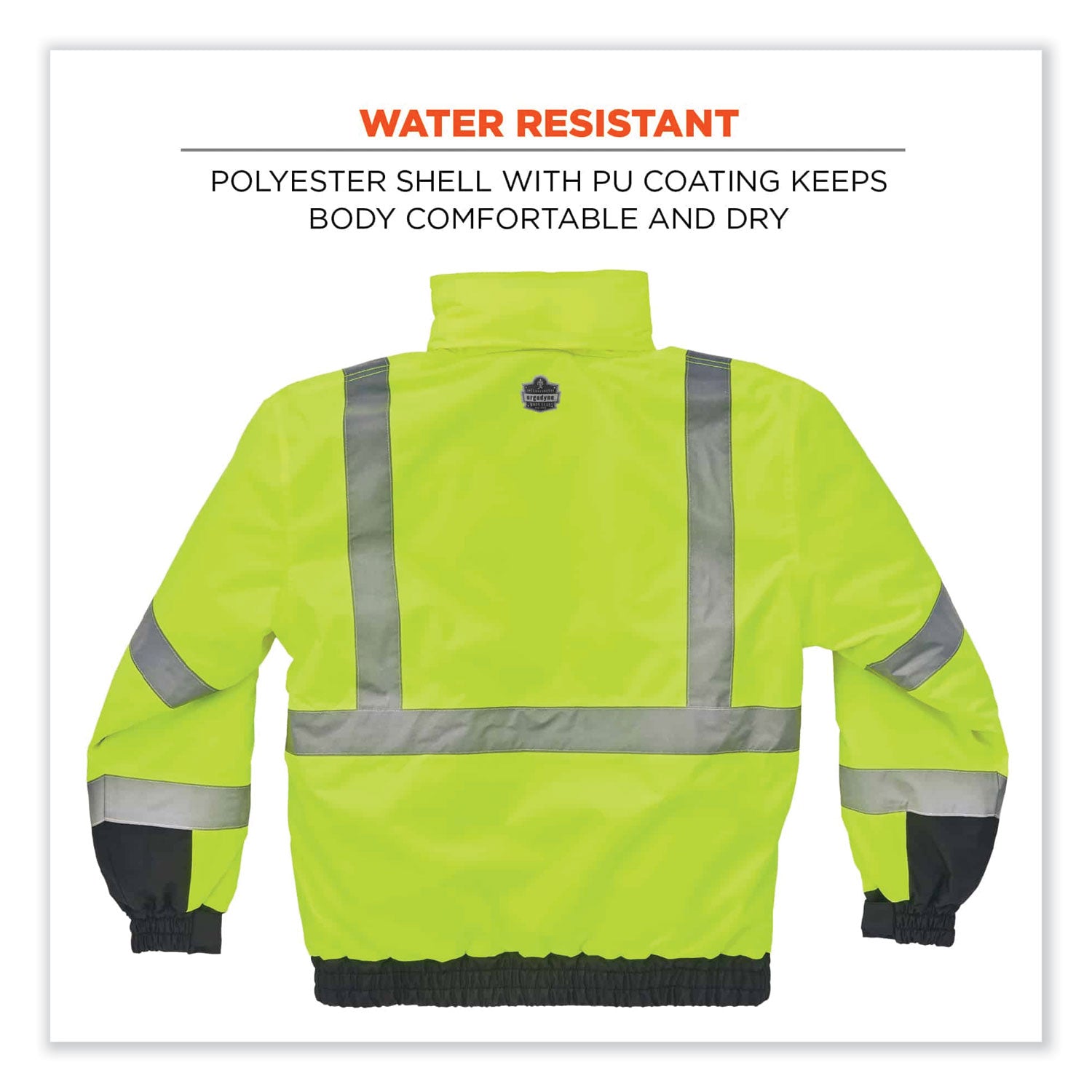 glowear-8377-class-3-hi-vis-quilted-bomber-jacket-lime-3x-large-ships-in-1-3-business-days_ego25627 - 2