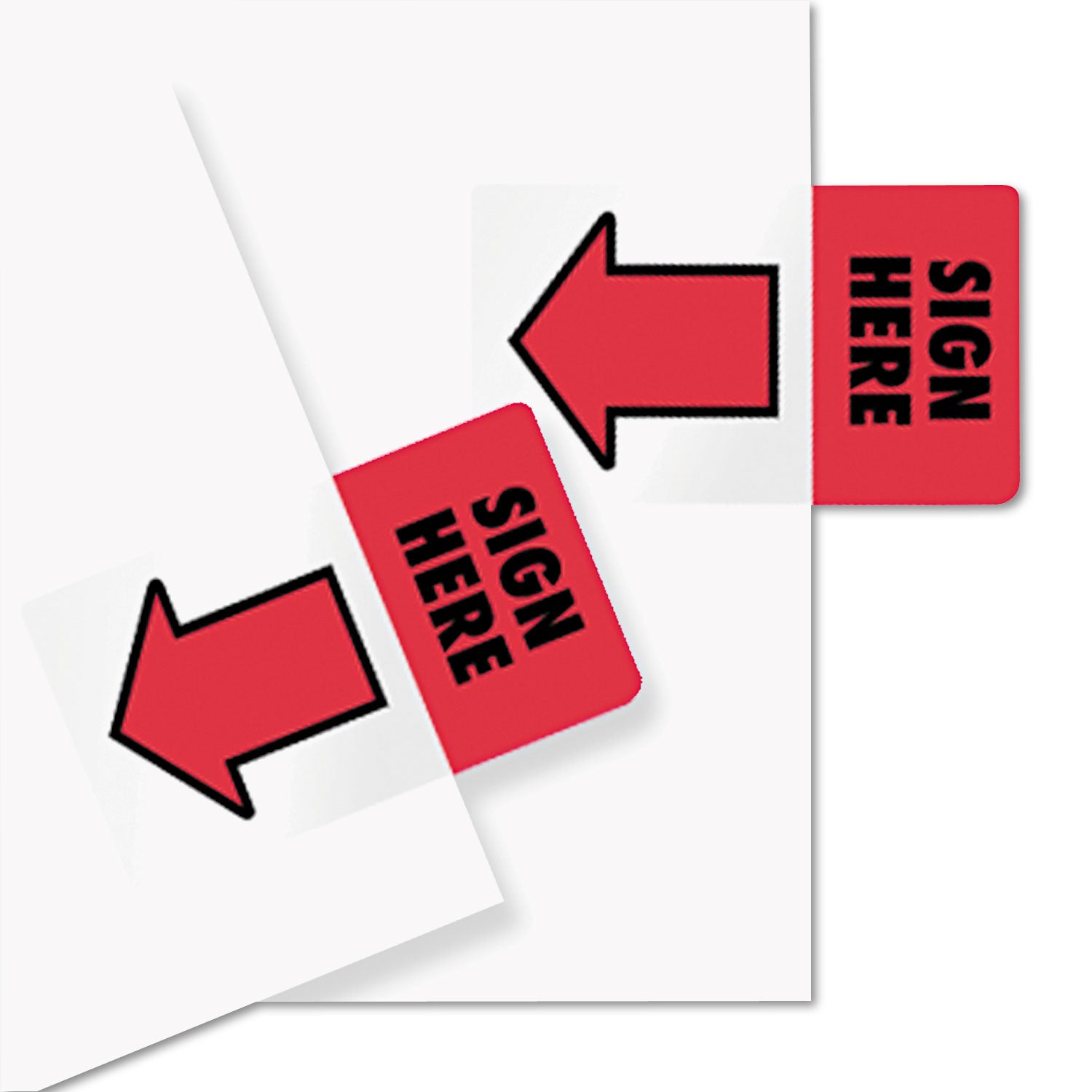 Removable/Reusable Page Flags, "Sign Here", Red, 50/Pack -