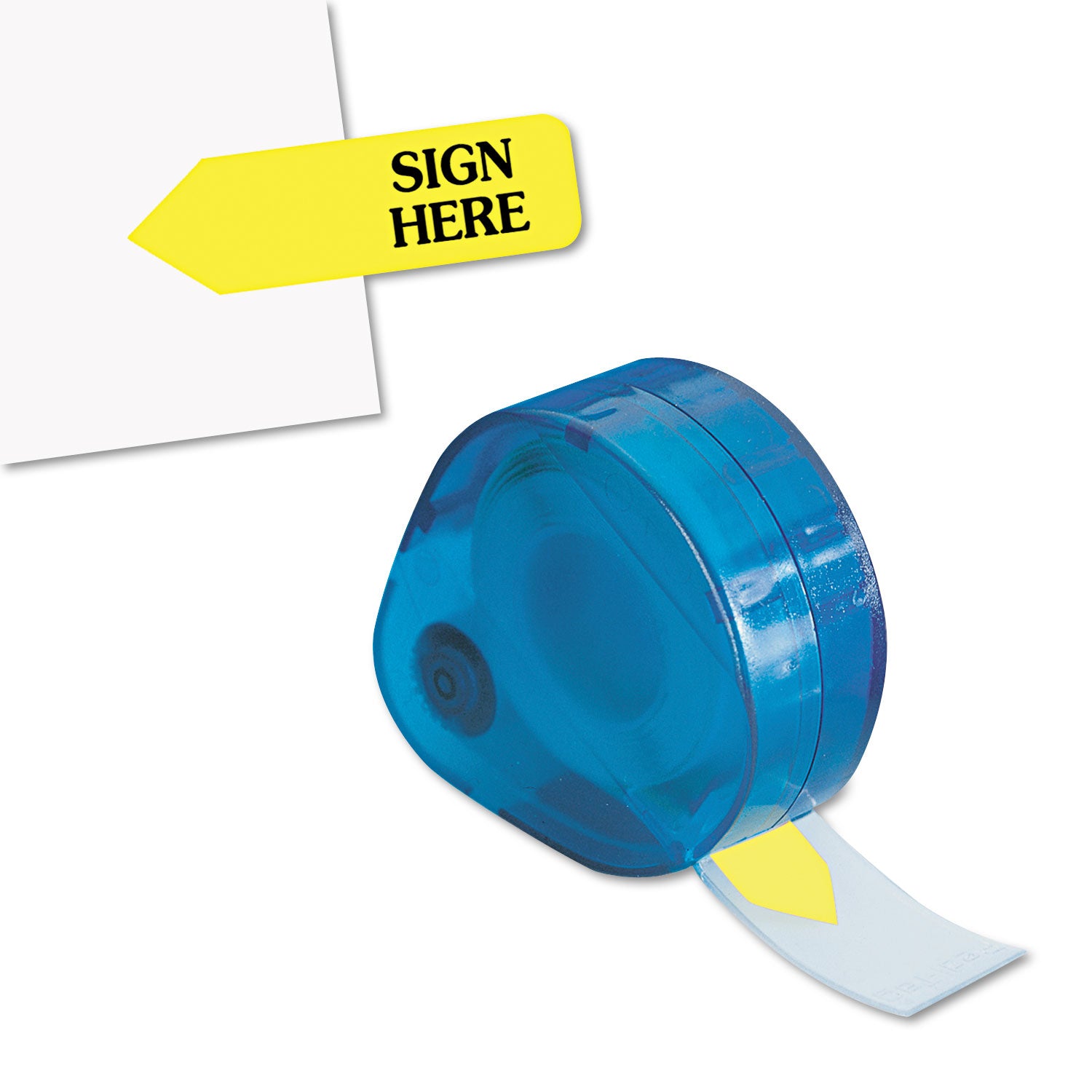 Arrow Message Page Flags in Dispenser, "Sign Here", Yellow, 120 Flags/Pack -