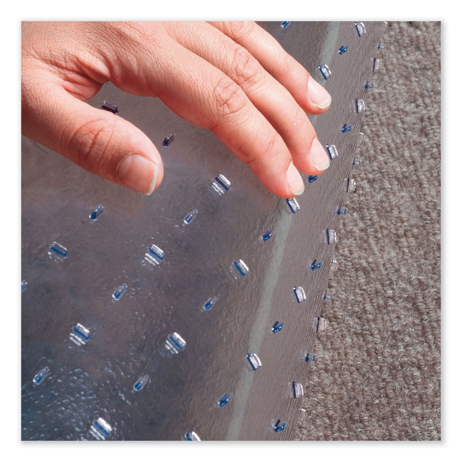 EverLife Chair Mat for Extra High Pile Carpet, Square, 72 x 72, Clear, Ships in 7-10 Business Days - 2