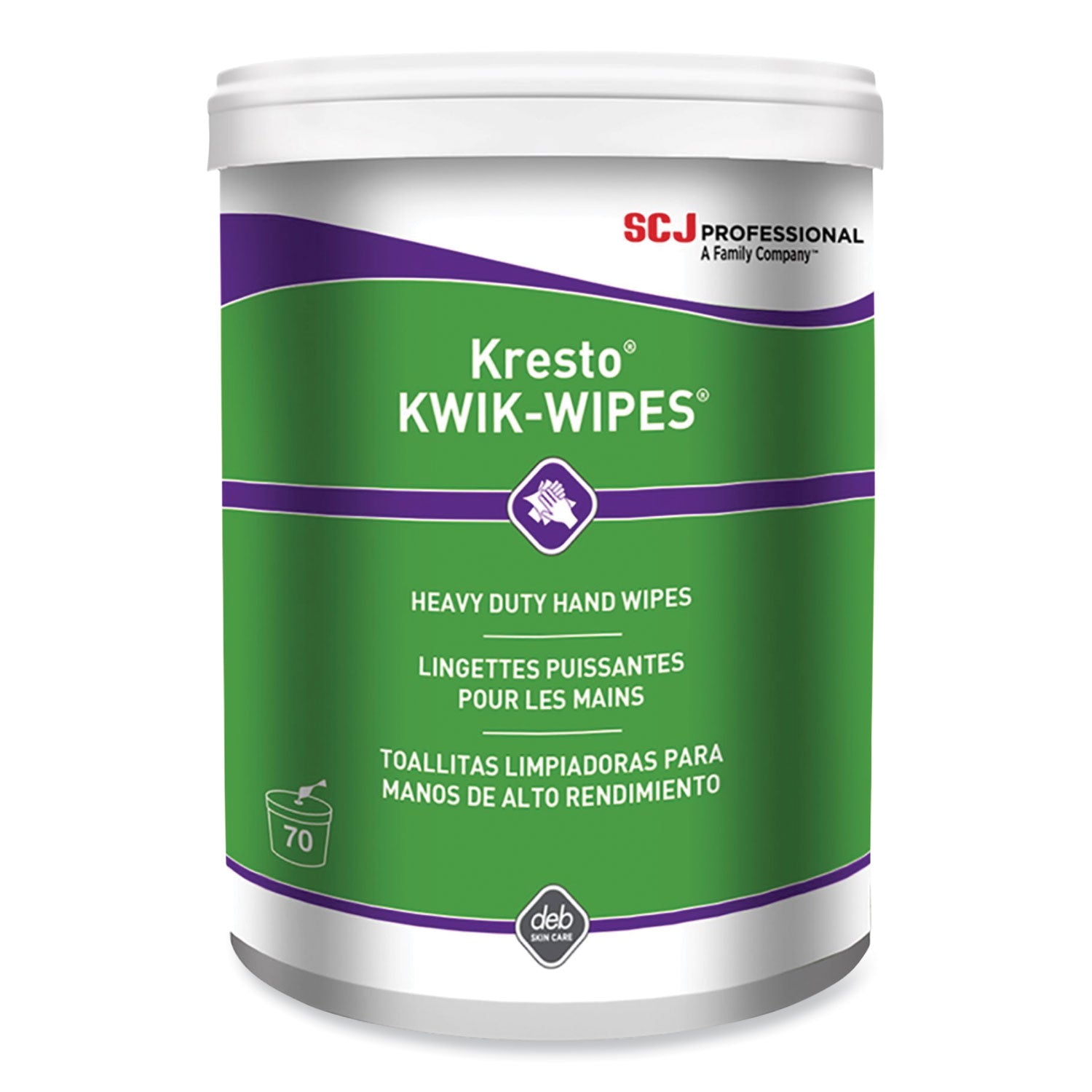 kresto-kwik-wipes-cloth-1-ply-79-x-57-citrus-white-70-pack-6-packs-carton_sjnkkw70w - 1
