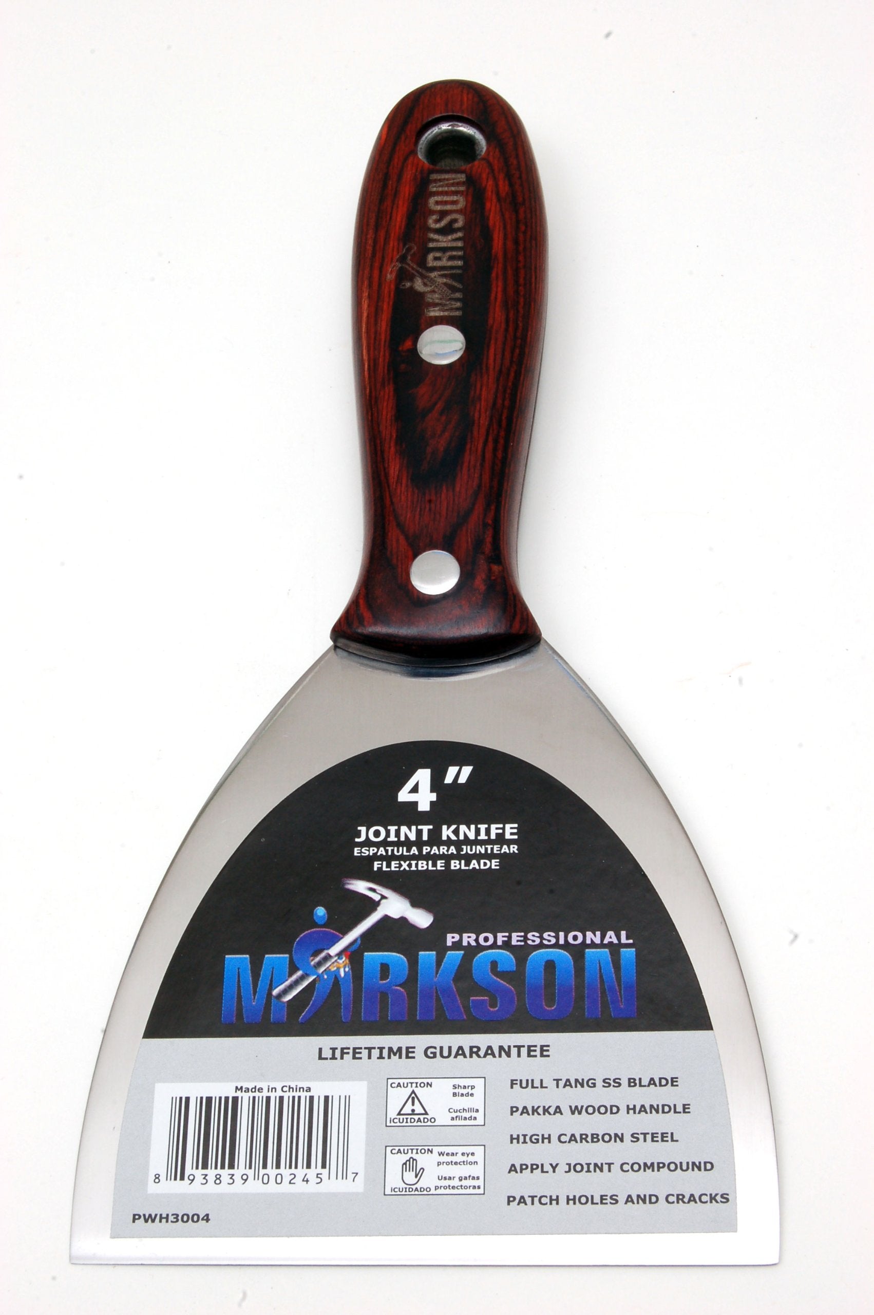4" Pakka Wooden Handle Stainless Steel Putty Knife