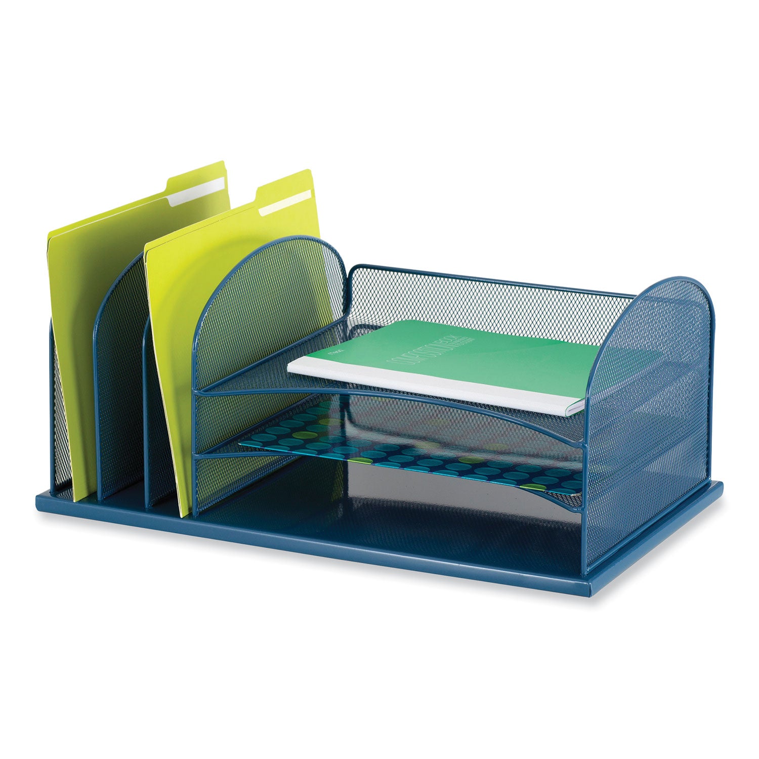 onyx-desk-organizer-w-three-horizontal-and-three-upright-sectionsletter-size1925x115x825blueships-in-1-3-business-days_saf3254bu - 1