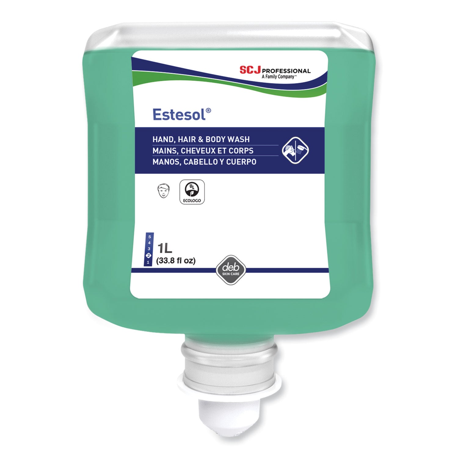 estesol-hand-hair-and-body-cleaner-manual-cartridge-rainforest-scent-1-l-cartridge-refill-6-carton_sjnhab1l - 1