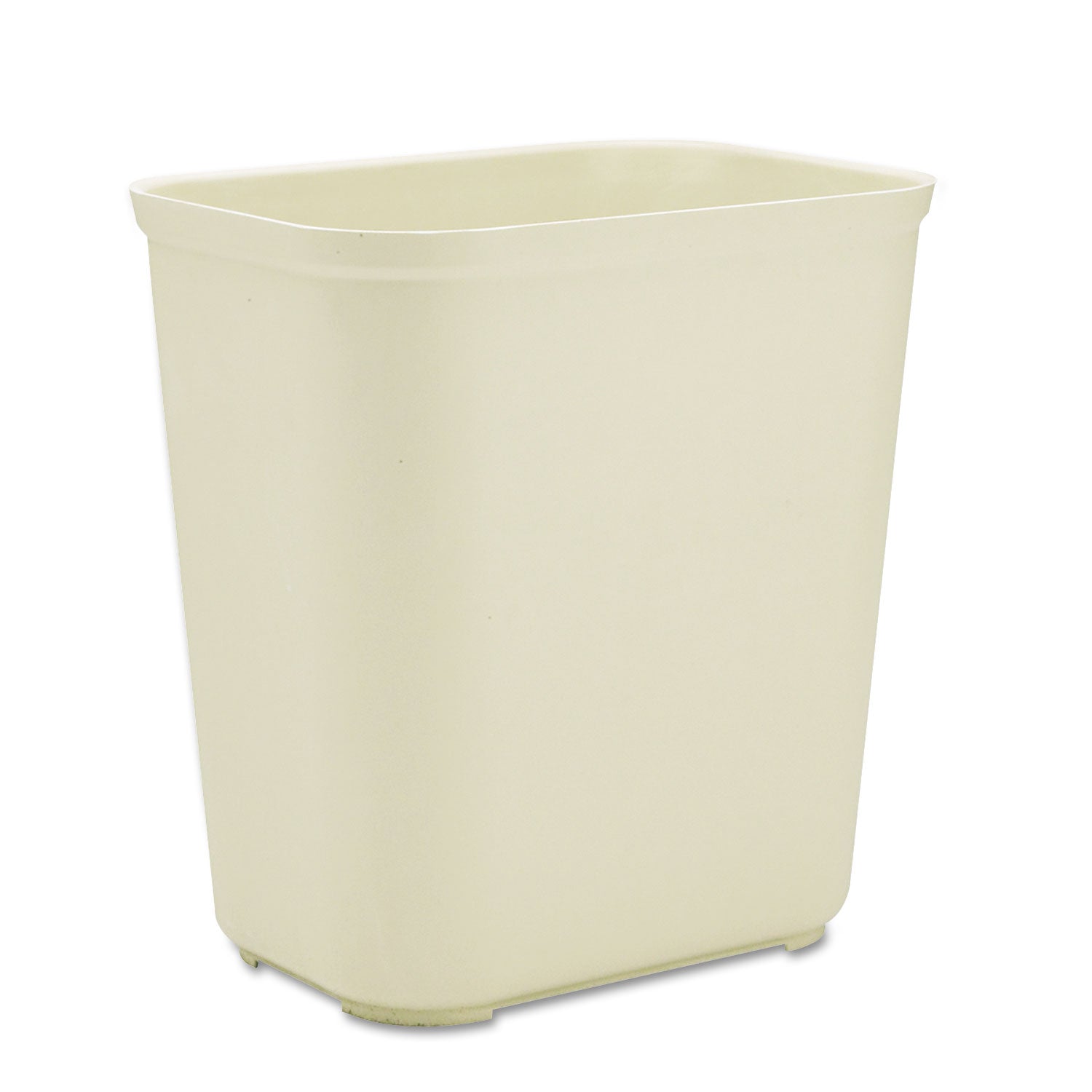 Fiberglass Wastebasket, 7 gal, Fiberglass, Beige -