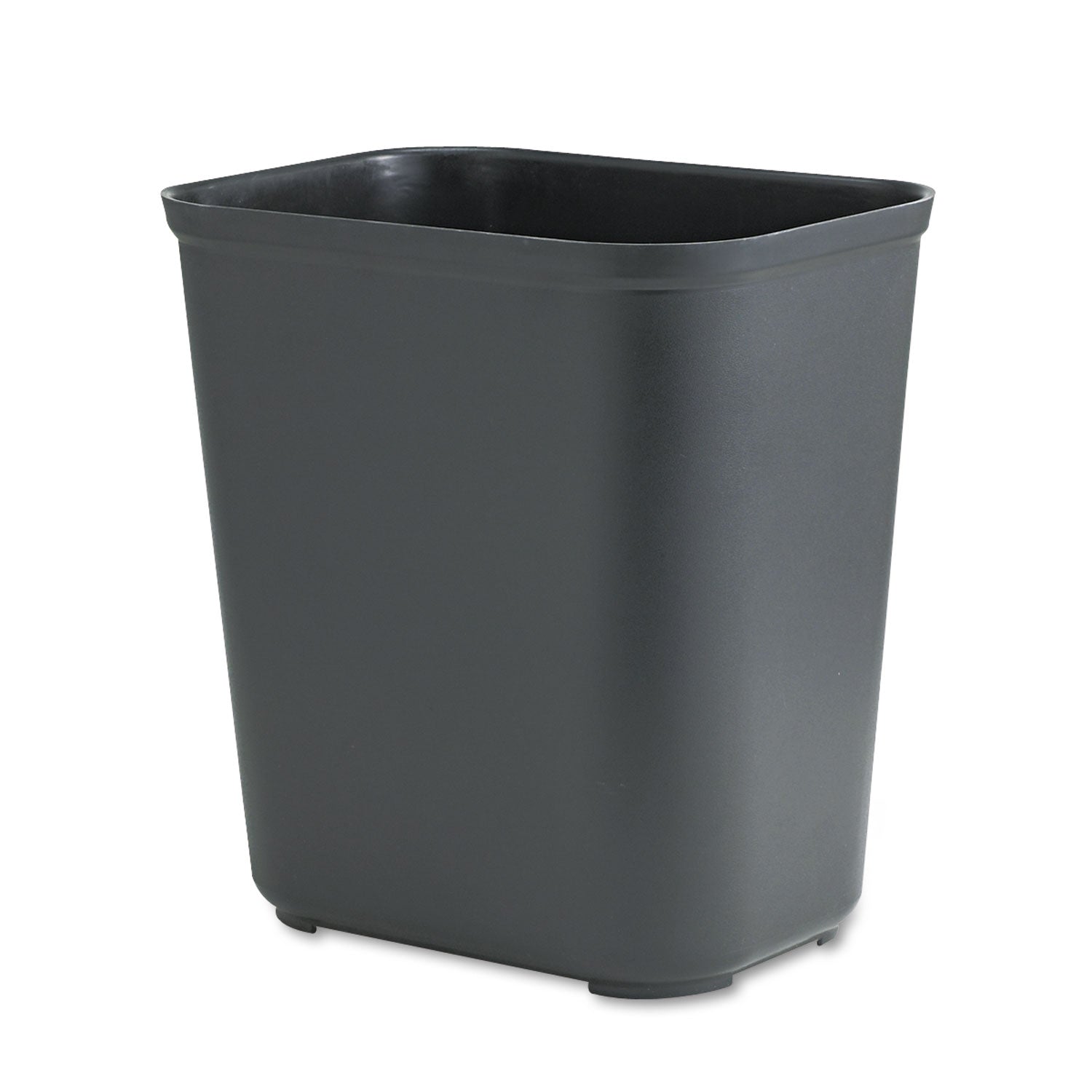 Fiberglass Wastebasket, 7 gal, Fiberglass, Black -