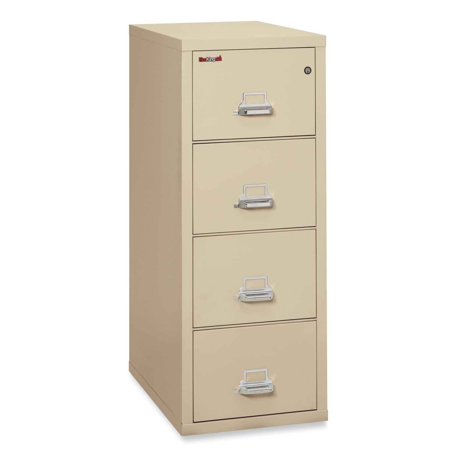 Insulated Vertical File, 1-Hour Fire Protection, 4 Legal-Size File Drawers, Parchment, 20.81" x 31.56" x 52.75 -