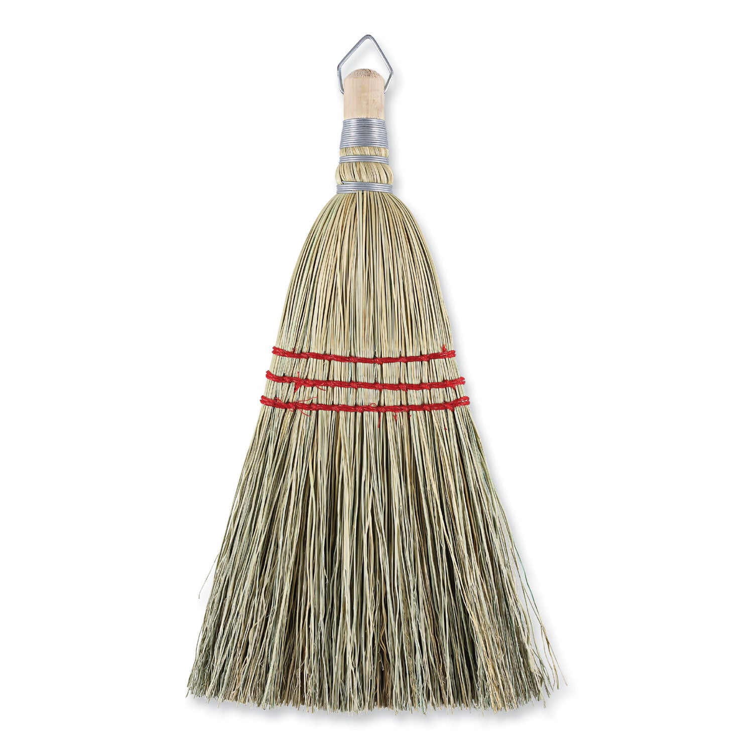 Corn Whisk Broom, Corn Fiber Bristles, 9" Bristle Length, Yellow, 12/Carton -