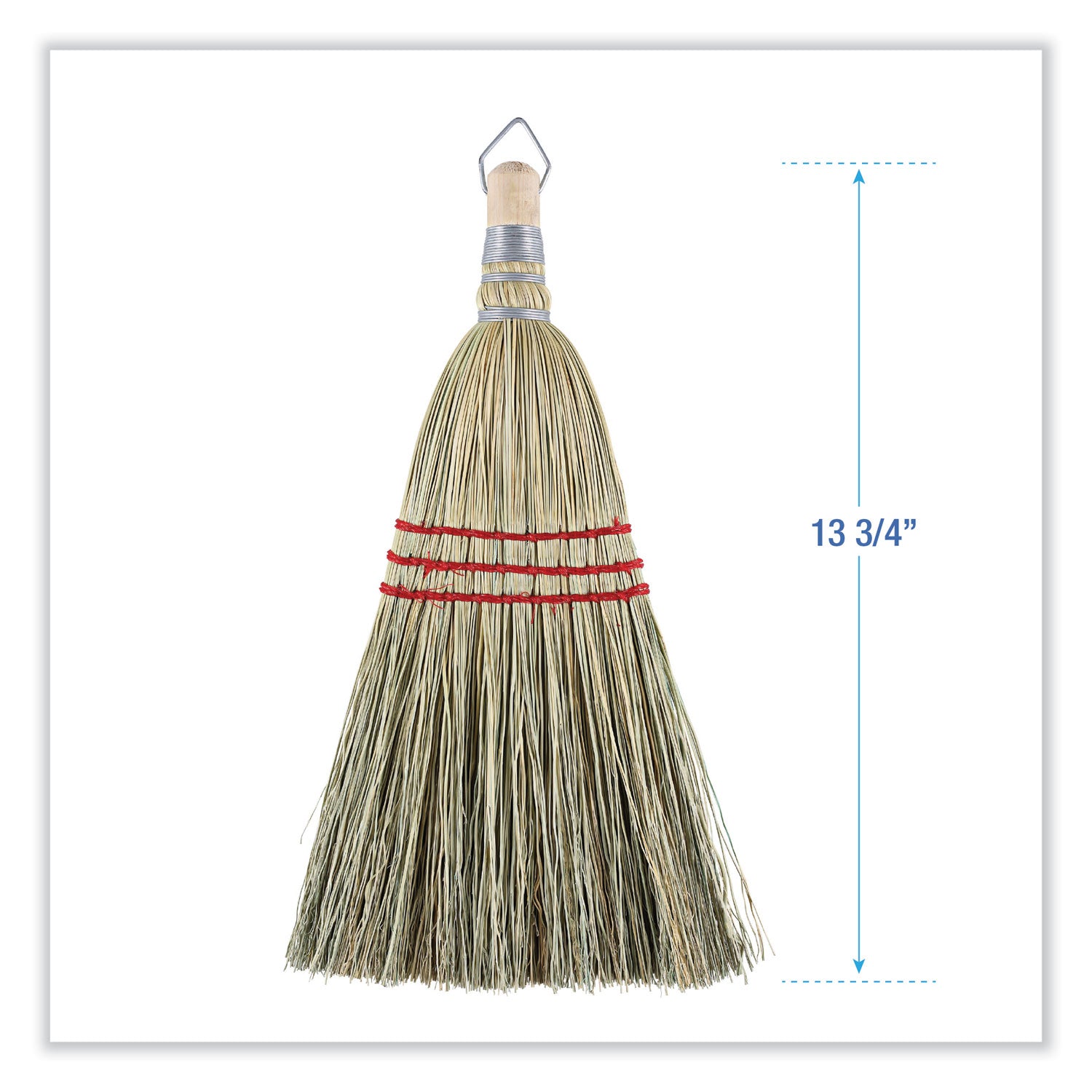 Corn Whisk Broom, Corn Fiber Bristles, 9" Bristle Length, Yellow, 12/Carton -