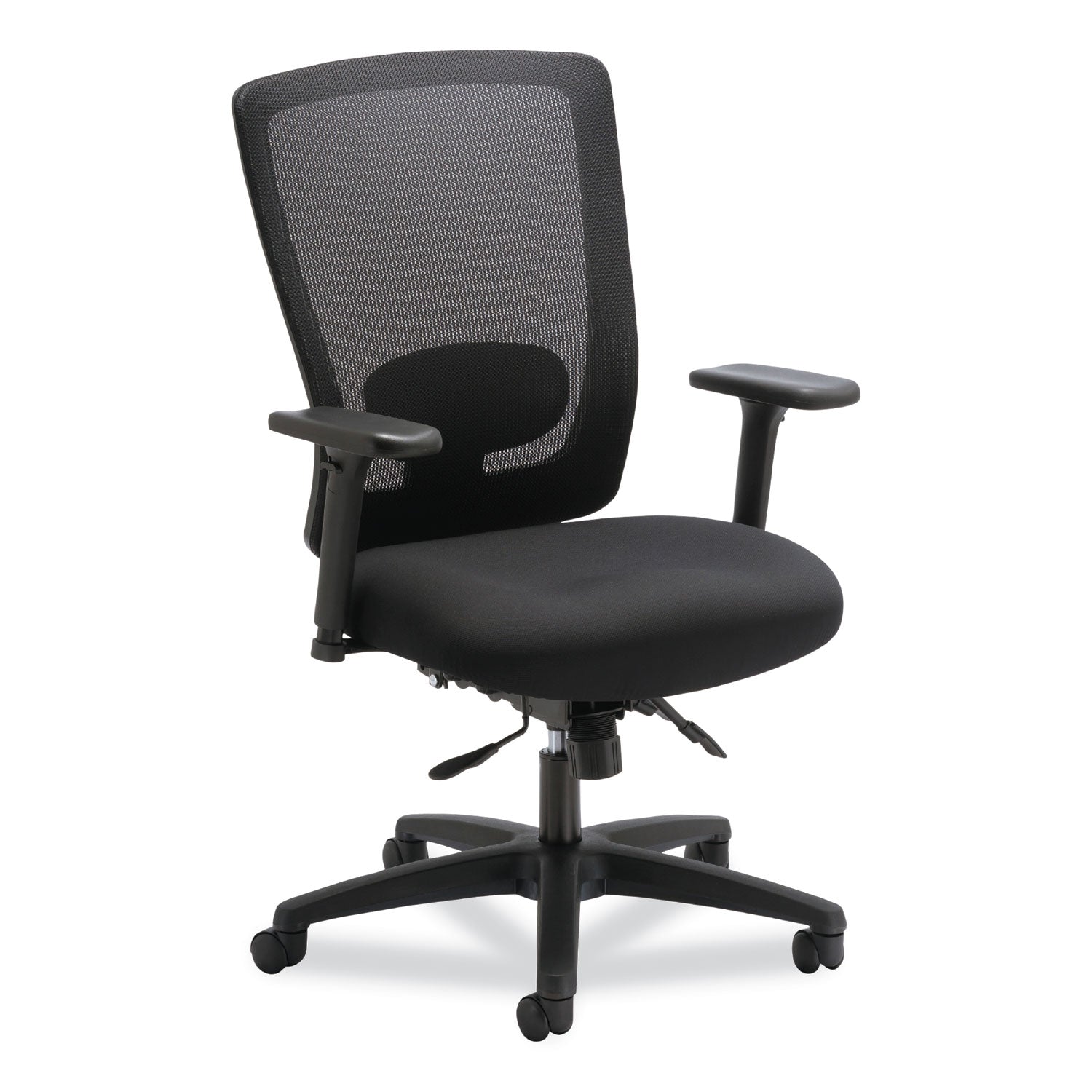Alera Envy Series Mesh Mid-Back Multifunction Chair, Supports Up to 250 lb, 17" to 21.5" Seat Height, Black - 1