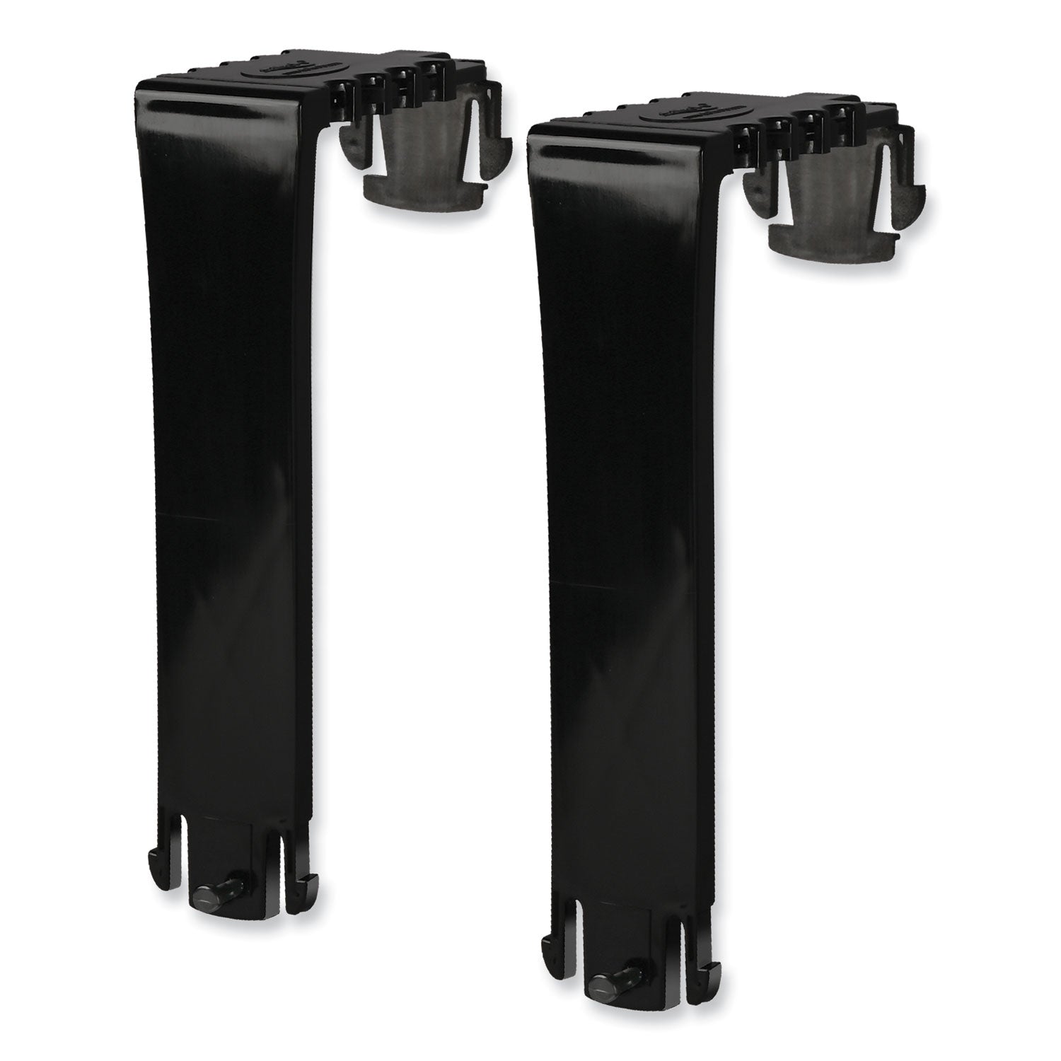 Two Break-Resistant Plastic Partition Brackets, For 2.63 to 4.13 Wide Partition Walls, Black, 2/Pack -