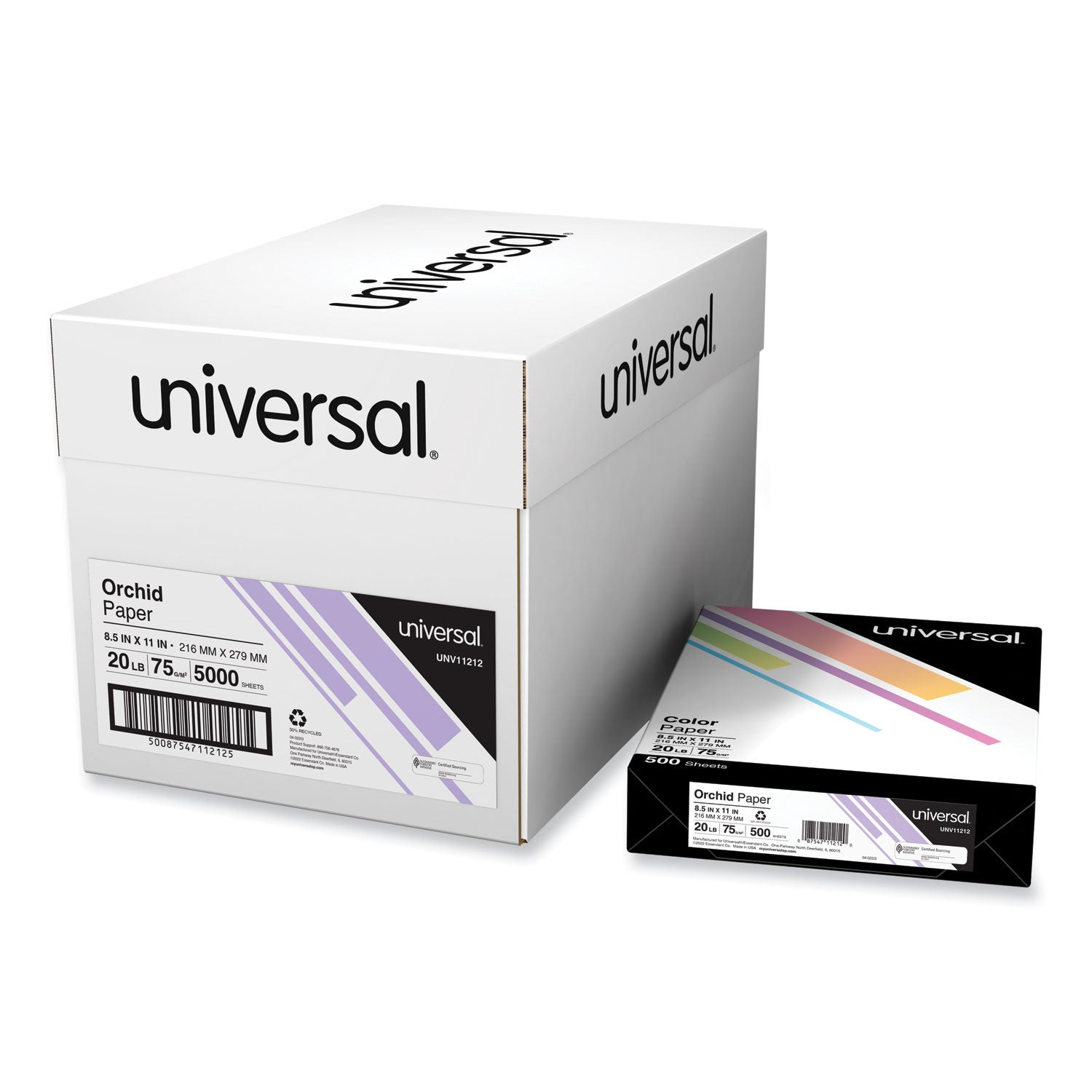 deluxe-colored-paper-20-lb-bond-weight-85-x-11-orchid-500-sheets-ream-10-reams-carton_unv11212ct - 1