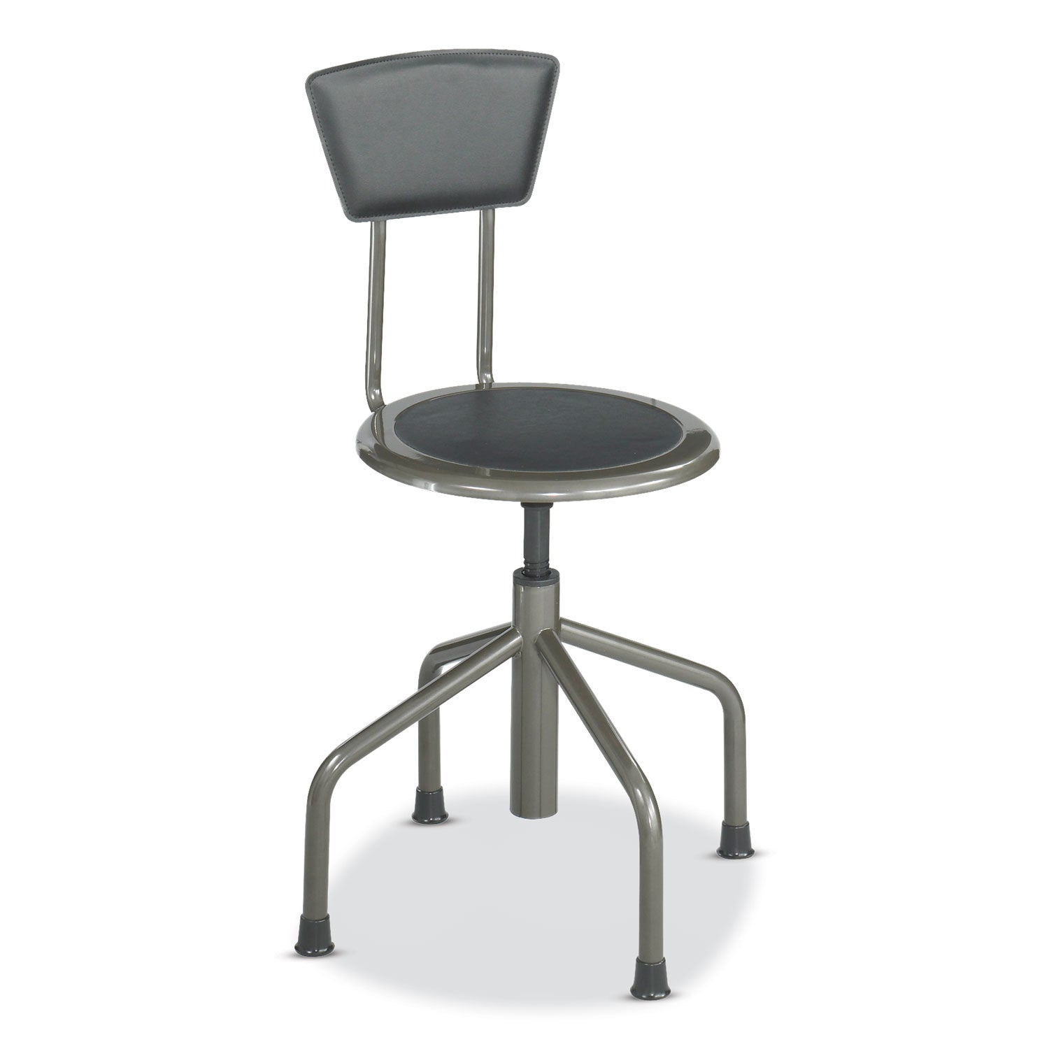 diesel-low-base-stool-w-back-supports-250lb-16-to-22-high-black-seat-black-back-pewter-base-ships-in-1-3-business-days_saf6668 - 1