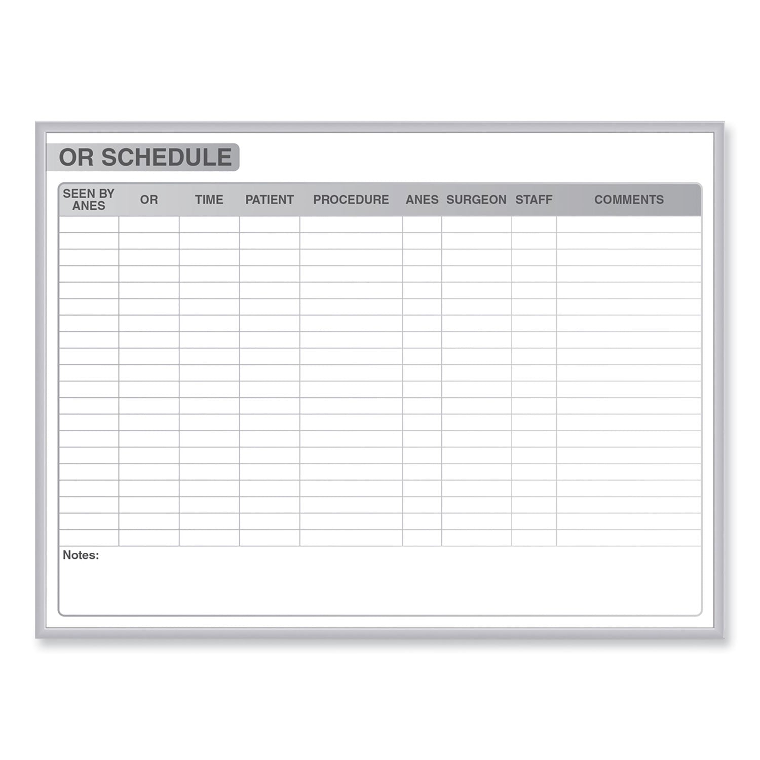 or-schedule-magnetic-whiteboard-725-x-485-white-gray-surface-satin-aluminum-frame-ships-in-7-10-business-days_ghegrpm313s46 - 1