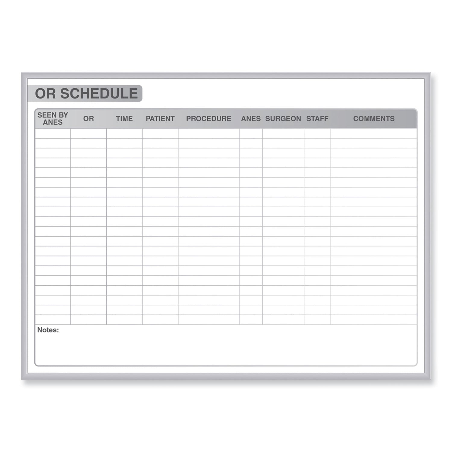 or-schedule-magnetic-whiteboard-965-x-485-white-gray-surface-satin-aluminum-frame-ships-in-7-10-business-days_ghegrpm313s48 - 1