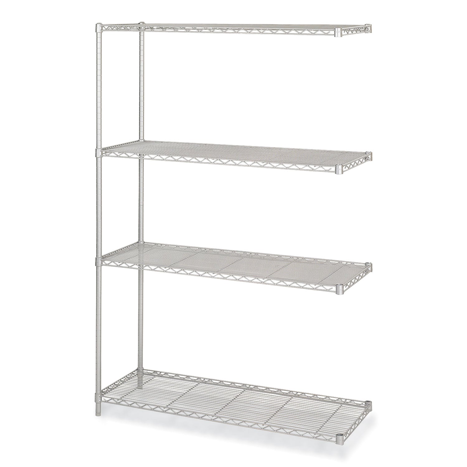 Industrial Add-On Unit, Four-Shelf, 48w x 18d x 72h, Steel, Metallic Gray, Ships in 1-3 Business Days -