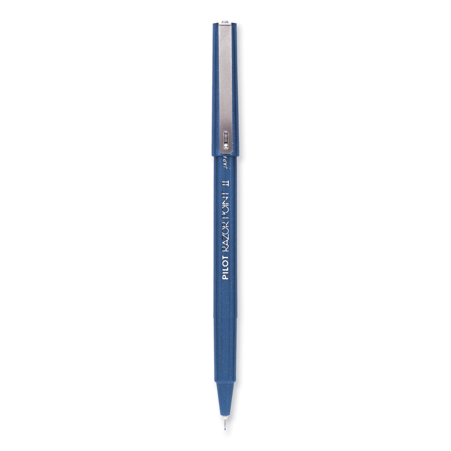 Razor Point II Super Fine Line Porous Point Pen, Stick, Ultra-Fine 0.2 mm, Blue Ink, Blue Barrel, Dozen -