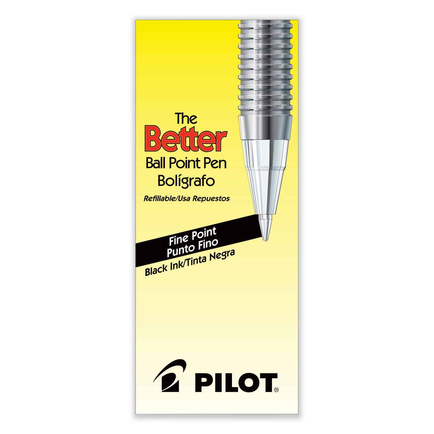 Better Ballpoint Pen, Stick, Fine 0.7 mm, Black Ink, Smoke Barrel, Dozen -