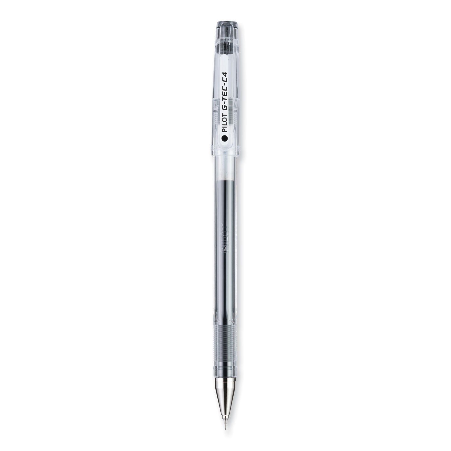 G-TEC-C Ultra Gel Pen, Stick, Extra-Fine 0.4 mm, Black Ink, Clear/Black Barrel, Dozen -