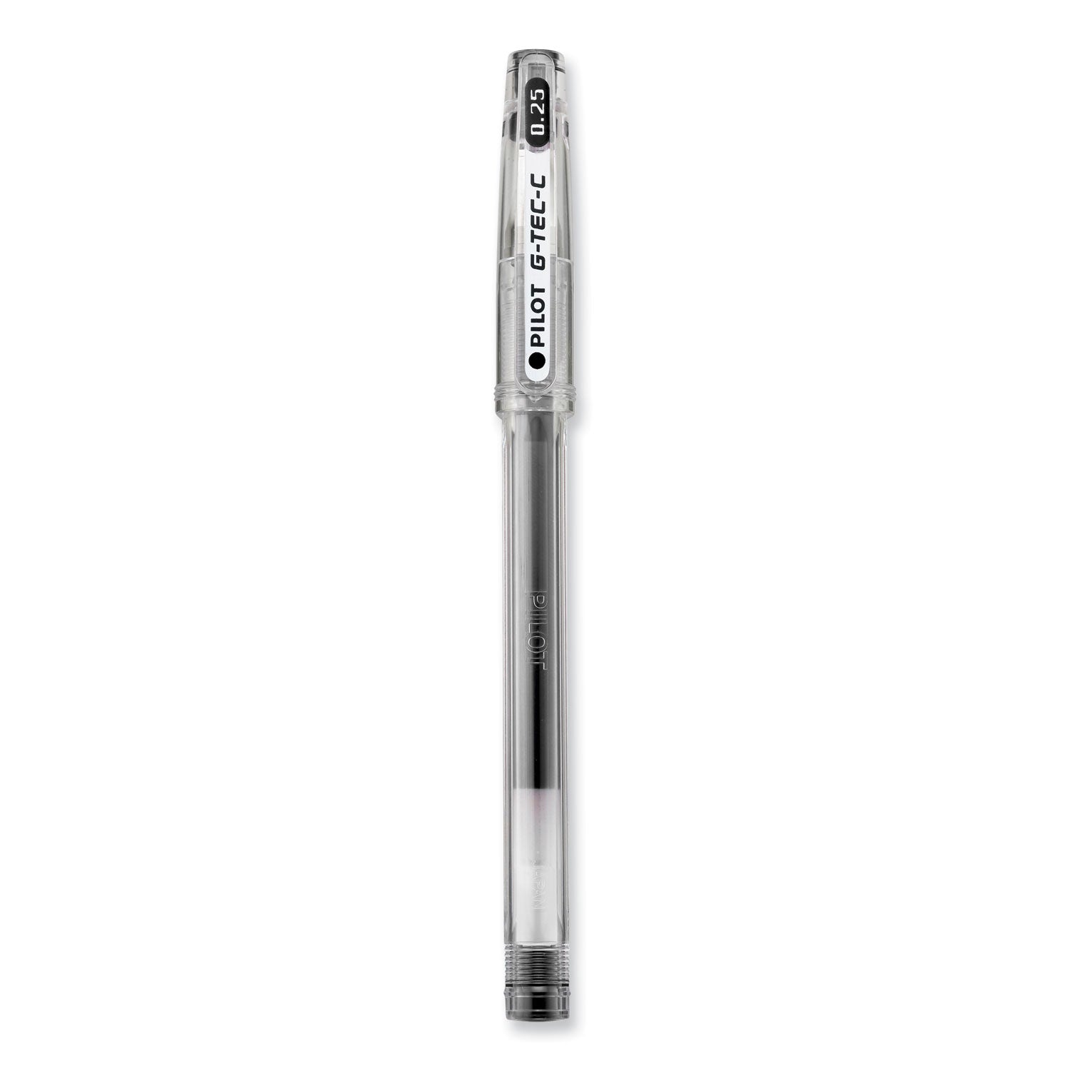 G-TEC-C Ultra Gel Pen, Stick, Extra-Fine 0.4 mm, Black Ink, Clear/Black Barrel, Dozen -