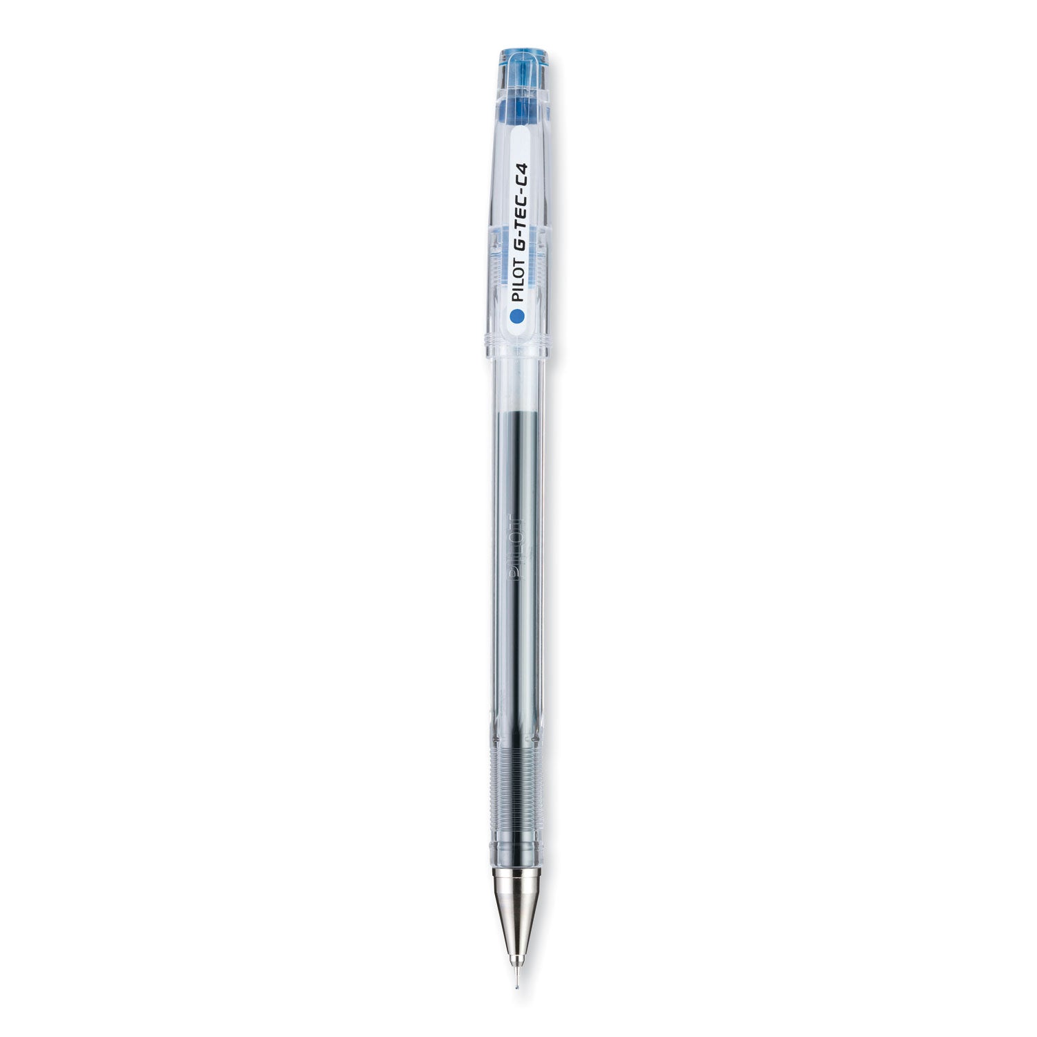 G-TEC-C Ultra Gel Pen, Stick, Extra-Fine 0.4 mm, Blue Ink, Clear/Blue Barrel, Dozen -