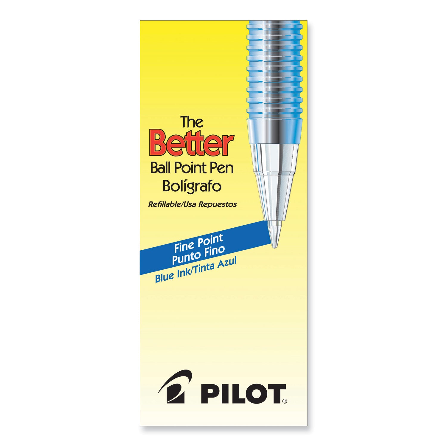Better Ballpoint Pen, Stick, Fine 0.7 mm, Blue Ink, Translucent Blue Barrel, Dozen -