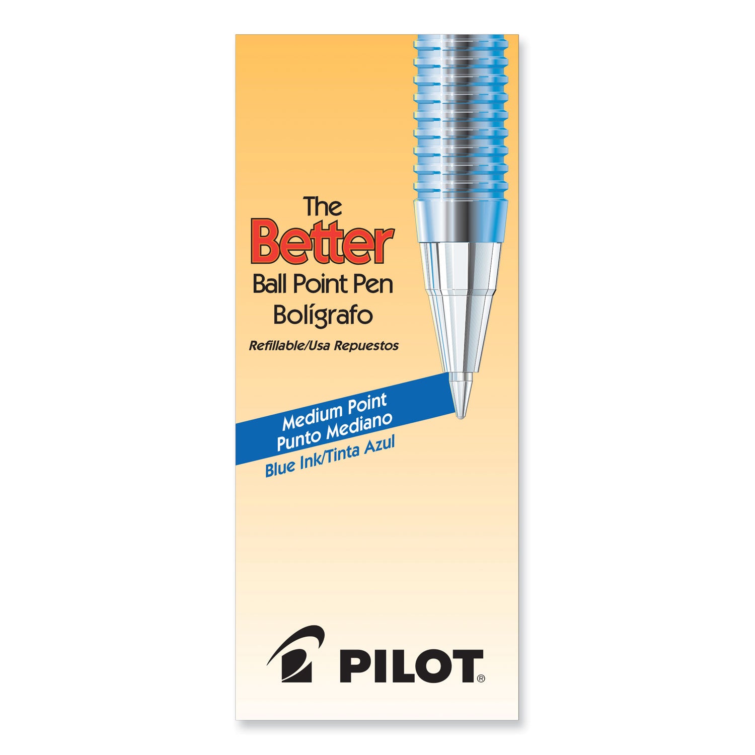 Better Ballpoint Pen, Stick, Medium 1 mm, Blue Ink, Translucent Blue Barrel, Dozen -