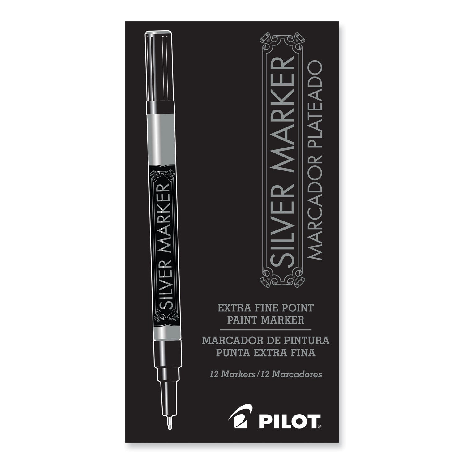 Creative Art and Crafts Marker, Extra-Fine Brush Tip, Silver -