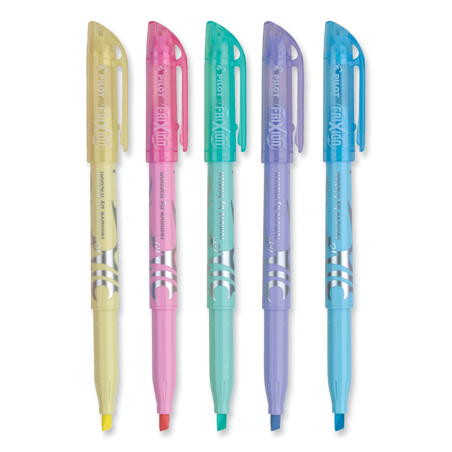 FriXion Light Pastel Collection Erasable Highlighters, Assorted Ink Colors, Chisel Tip, Assorted Barrel Colors, 5/Pack -