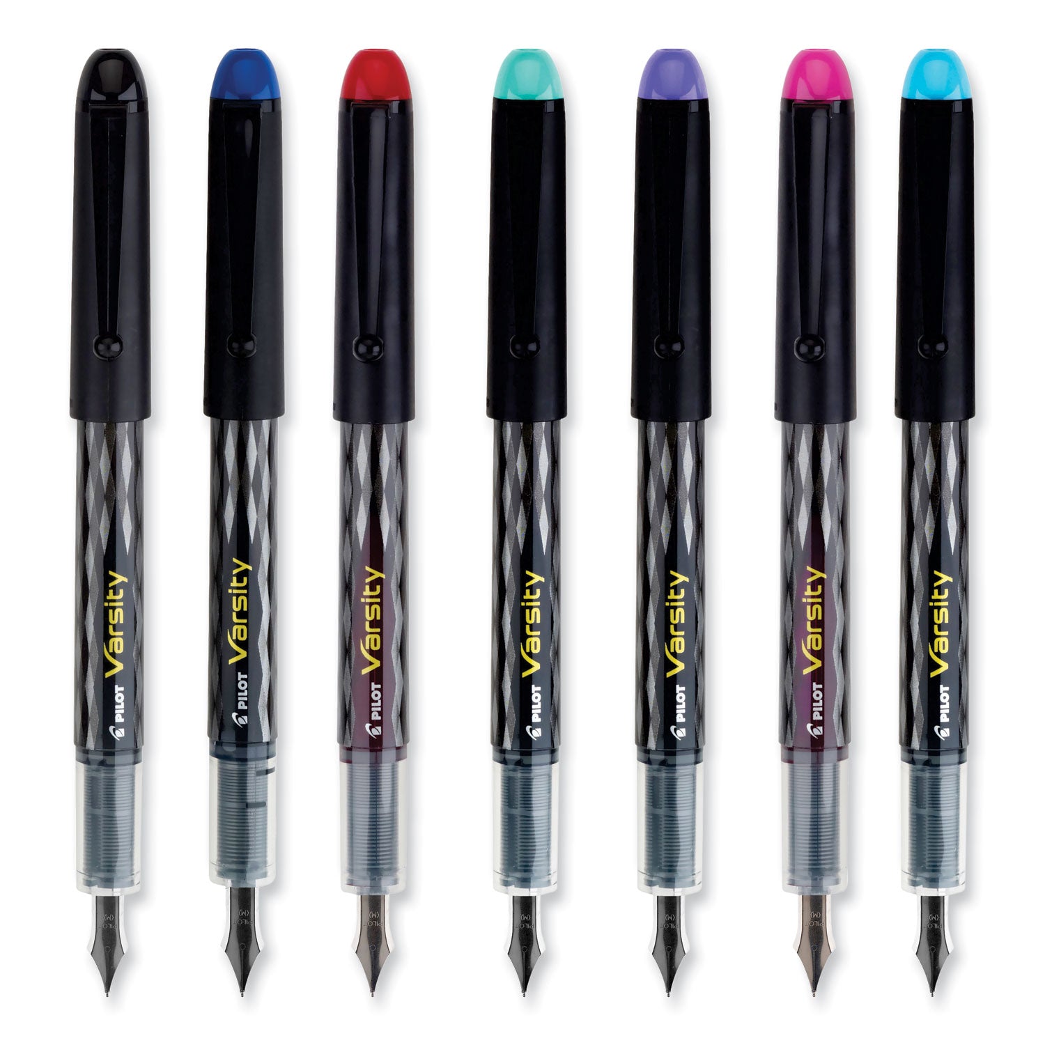 Varsity Fountain Pen, Medium 1 mm, Assorted Ink and Barrel Colors, 7/Pack -