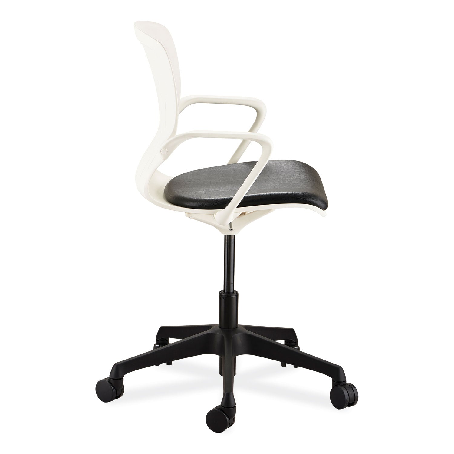 Shell Desk Chair, Supports Up to 275 lb, 17" to 20" High Black Seat, White Back, Black/White Base, Ships in 1-3 Business Days - 2