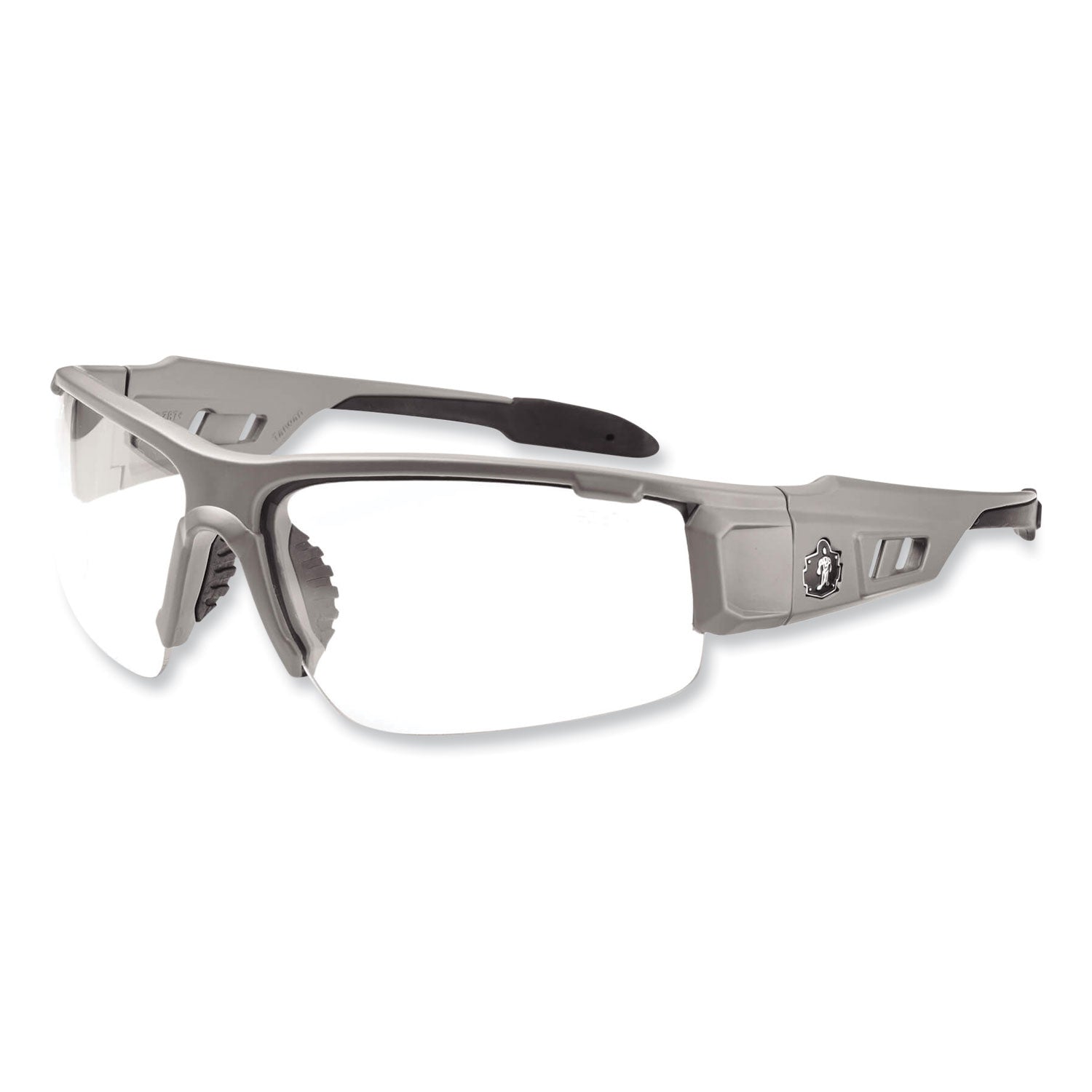 Skullerz Dagr Safety Glasses, Matte Gray Nylon Impact Frame, Anti-Fog Clear Polycarbonate Lens, Ships in 1-3 Business Days - 1