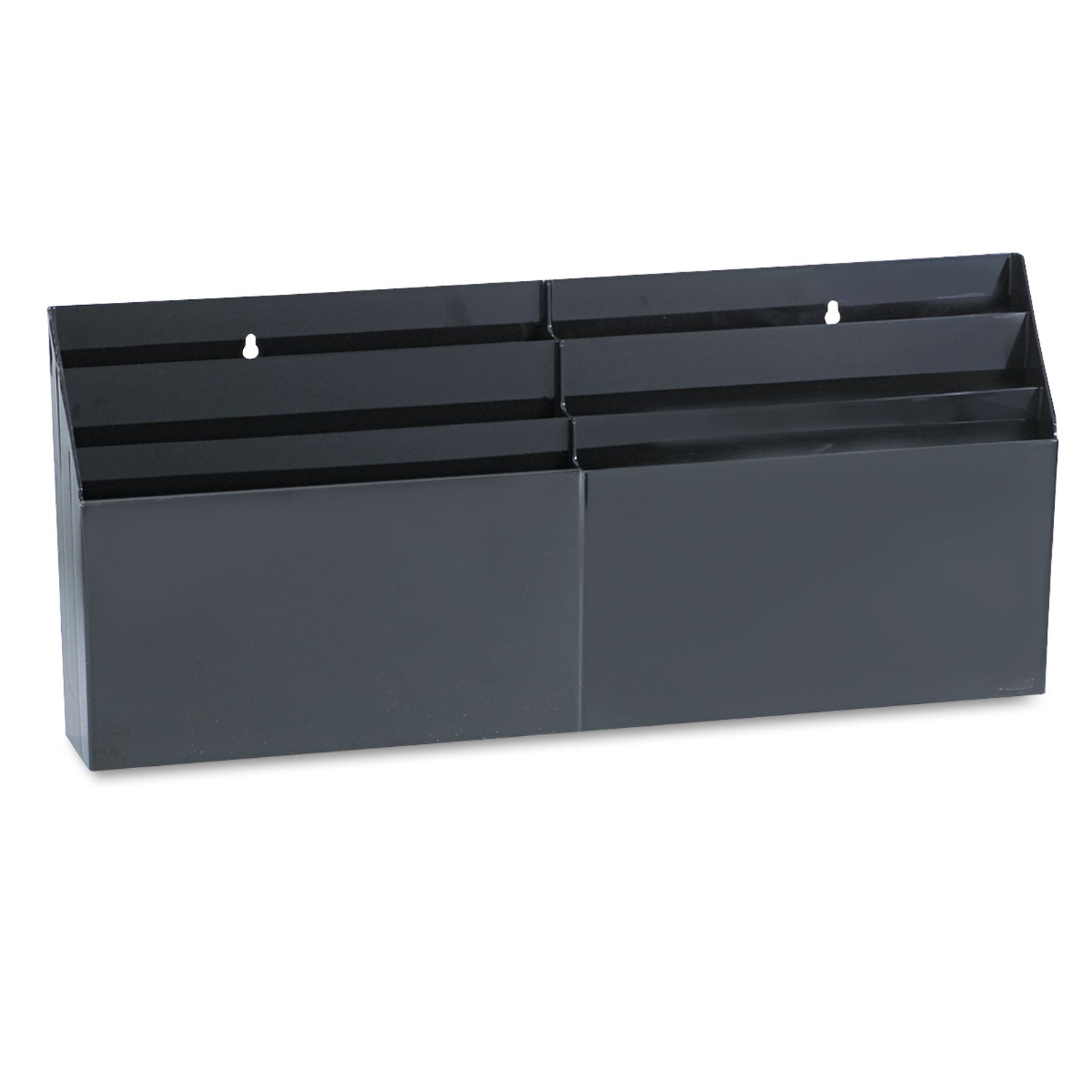 Optimizers Six-Pocket Organizer, 6 Sections, Letter Size, 26.66" x 3.8" x 11.56" , Black -