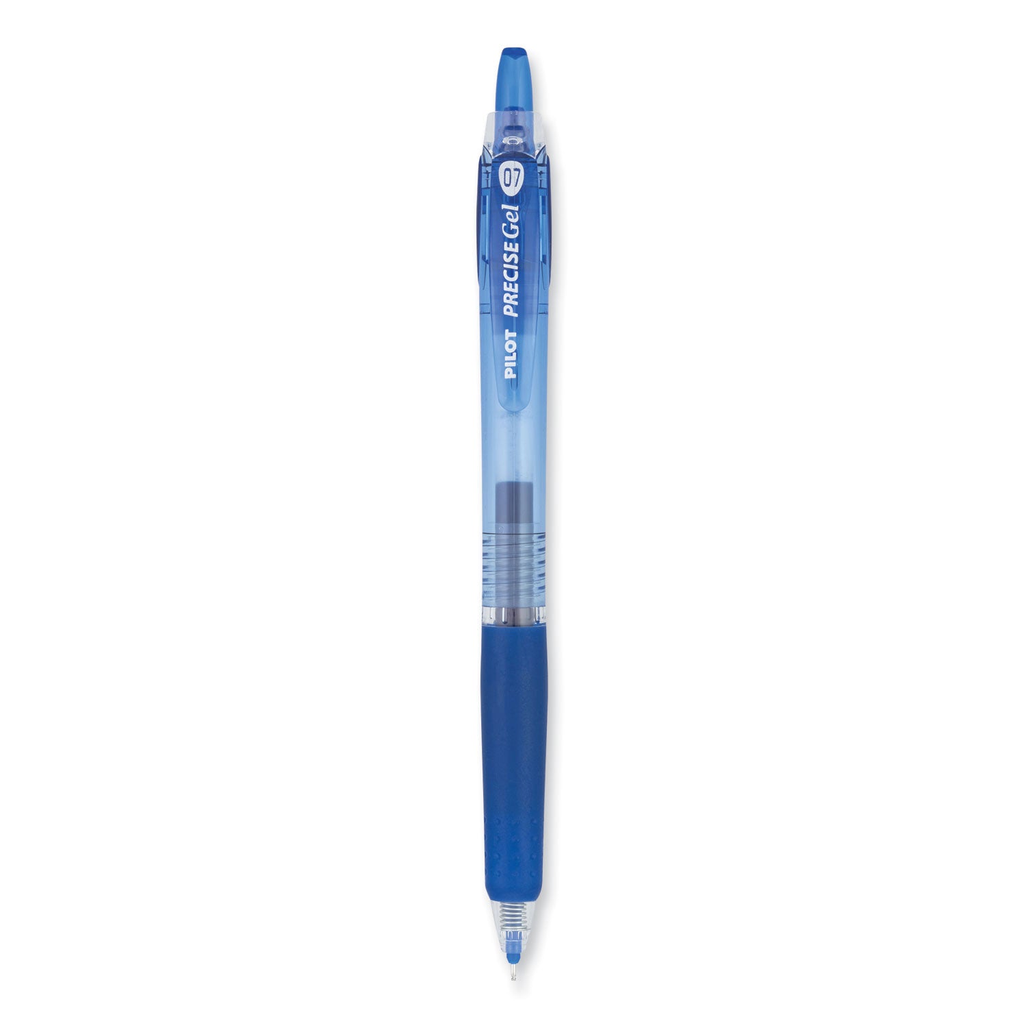 Precise Gel BeGreen Gel Pen, Retractable, Fine 0.7 mm, Blue Ink, Translucent Blue Barrel, Dozen -