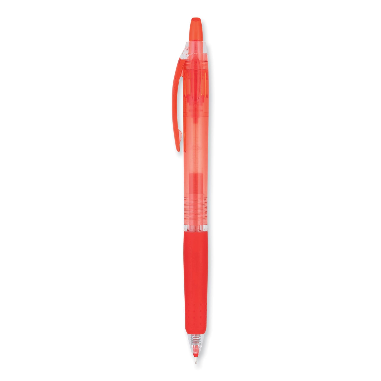 Precise Gel BeGreen Gel Pen, Retractable, Fine 0.7 mm, Red Ink, Translucent Red Barrel, Dozen -