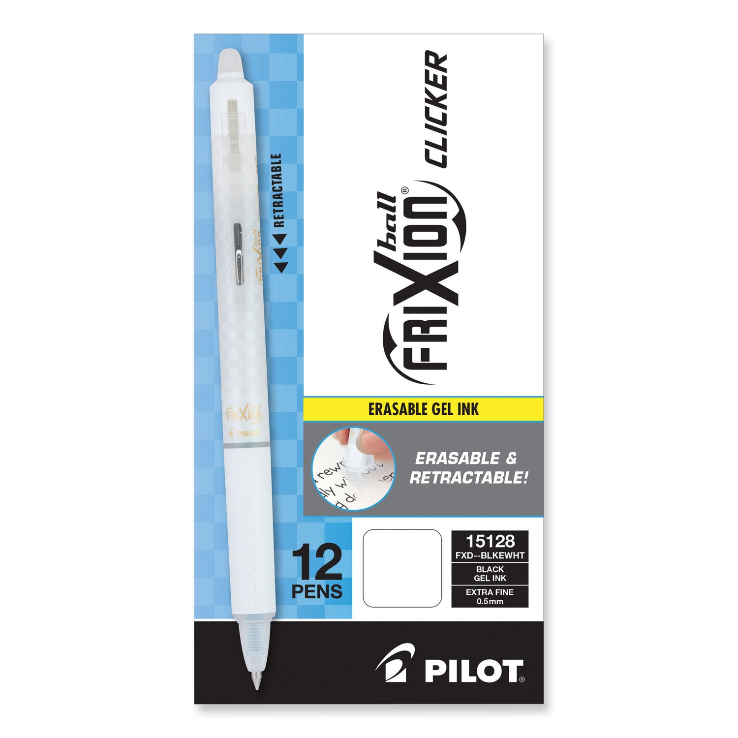 frixion-clicker-design-erasable-gel-pen-retractable-extra-fine-05-mm-black-ink-white-barrel-dozen_pil15128 - 2