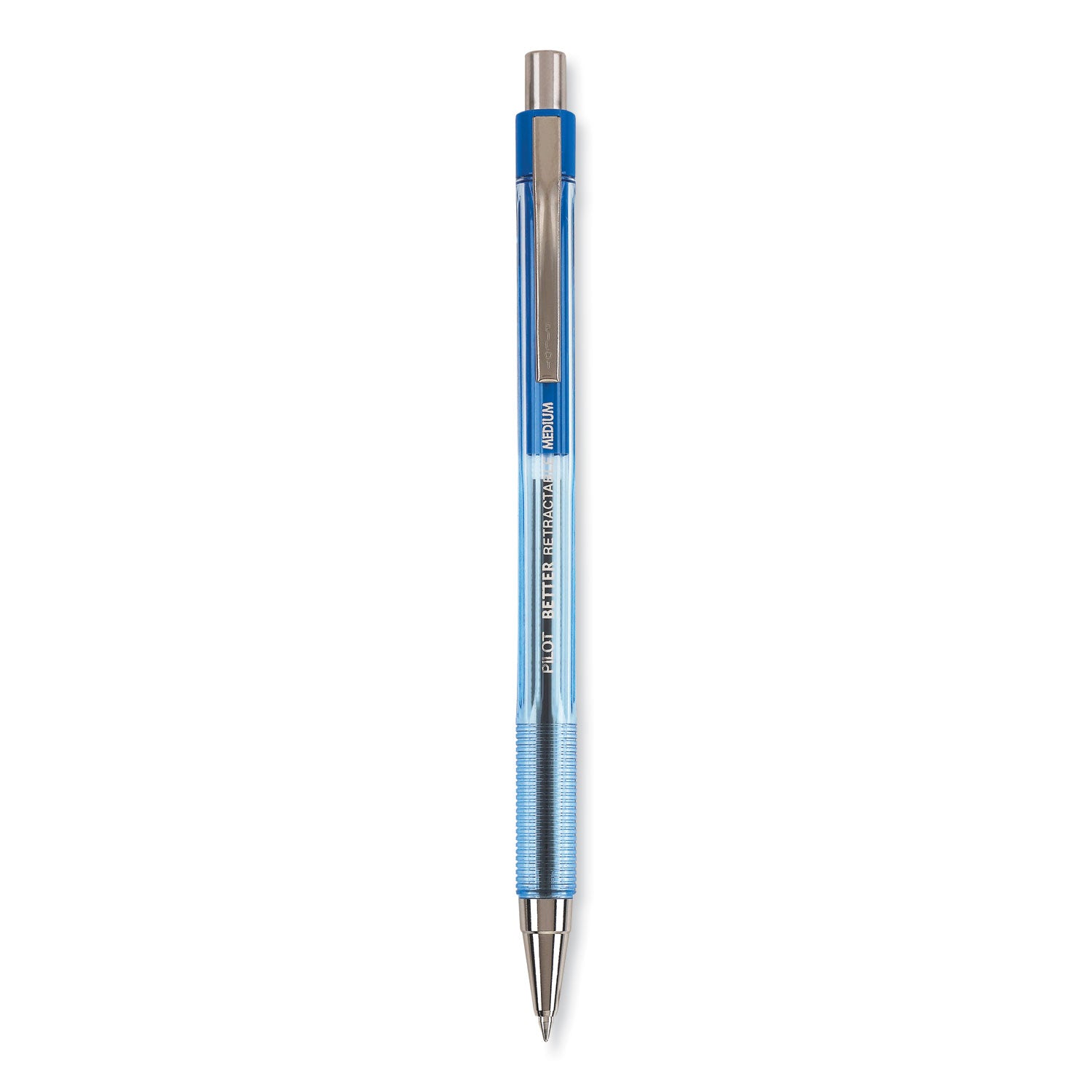 Better Ballpoint Pen, Retractable, Medium 1 mm, Blue Ink, Translucent Blue Barrel, Dozen -