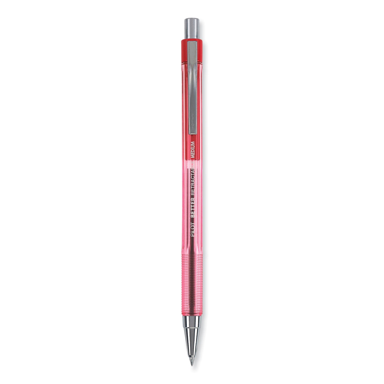 Better Ballpoint Pen, Retractable, Medium 1 mm, Red Ink, Translucent Red Barrel, Dozen -