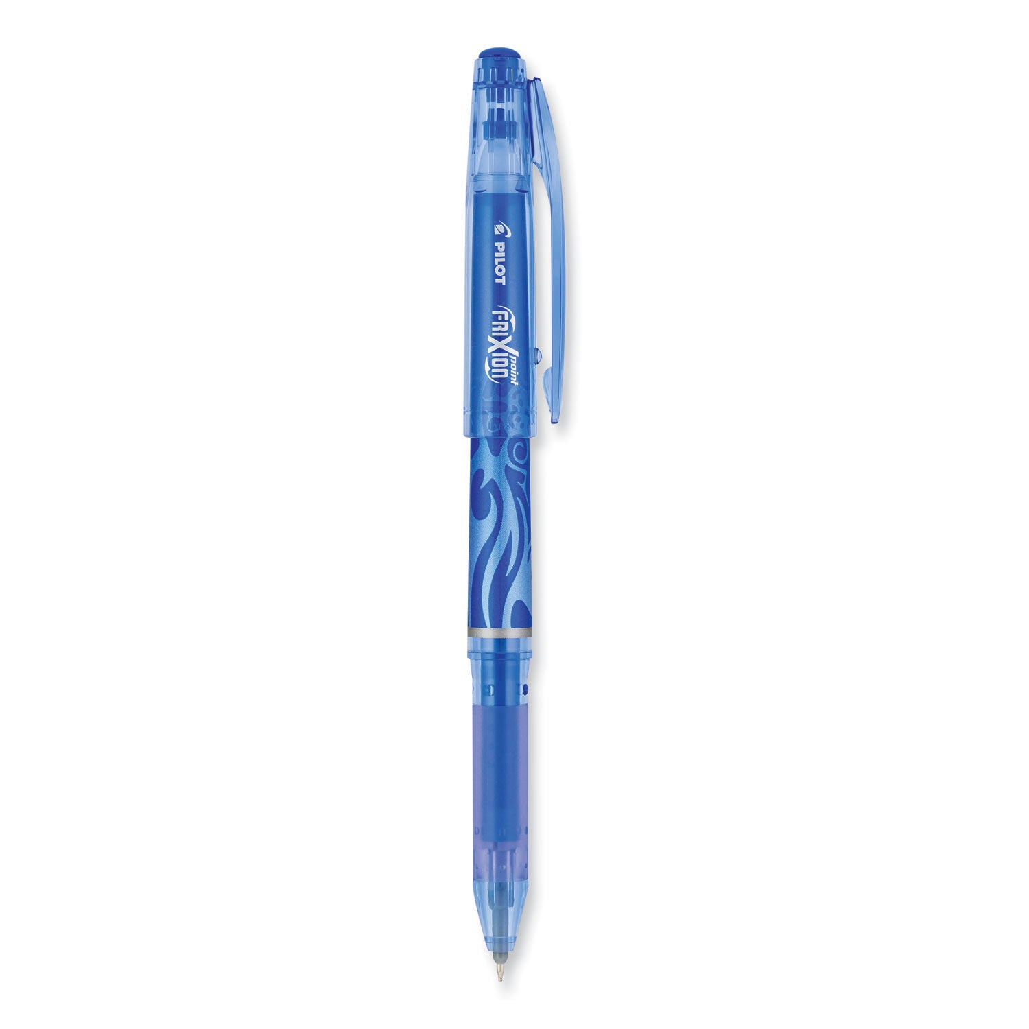 FriXion Point Erasable Gel Pen, Stick, Extra-Fine 0.5 mm, Blue Ink, Blue/Silver/Transparent Blue Barrel -