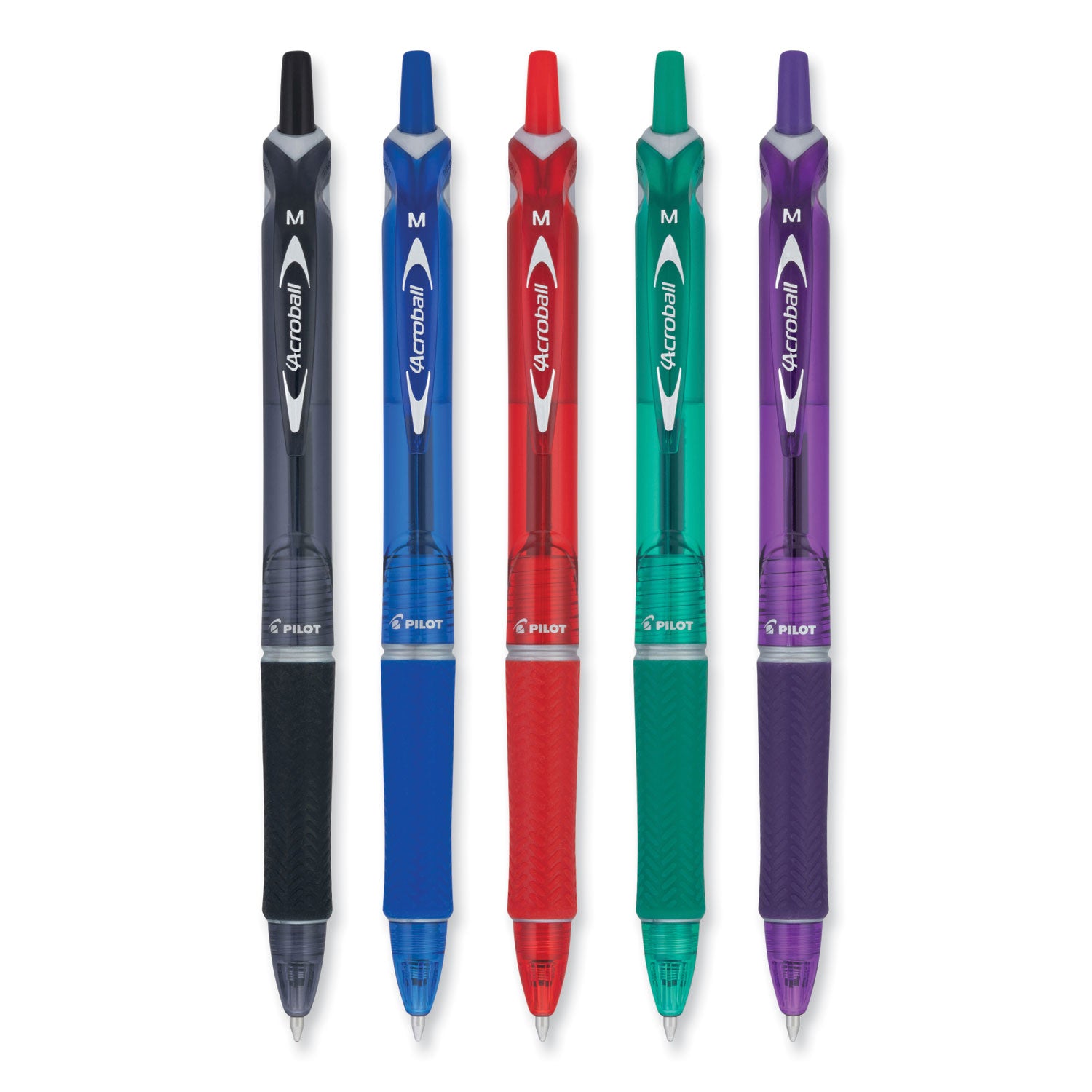 Acroball Colors Advanced Ink Hybrid Gel Pen, Retractable, Medium 1 mm, Assorted Ink and Barrel Colors, 5/Pack -