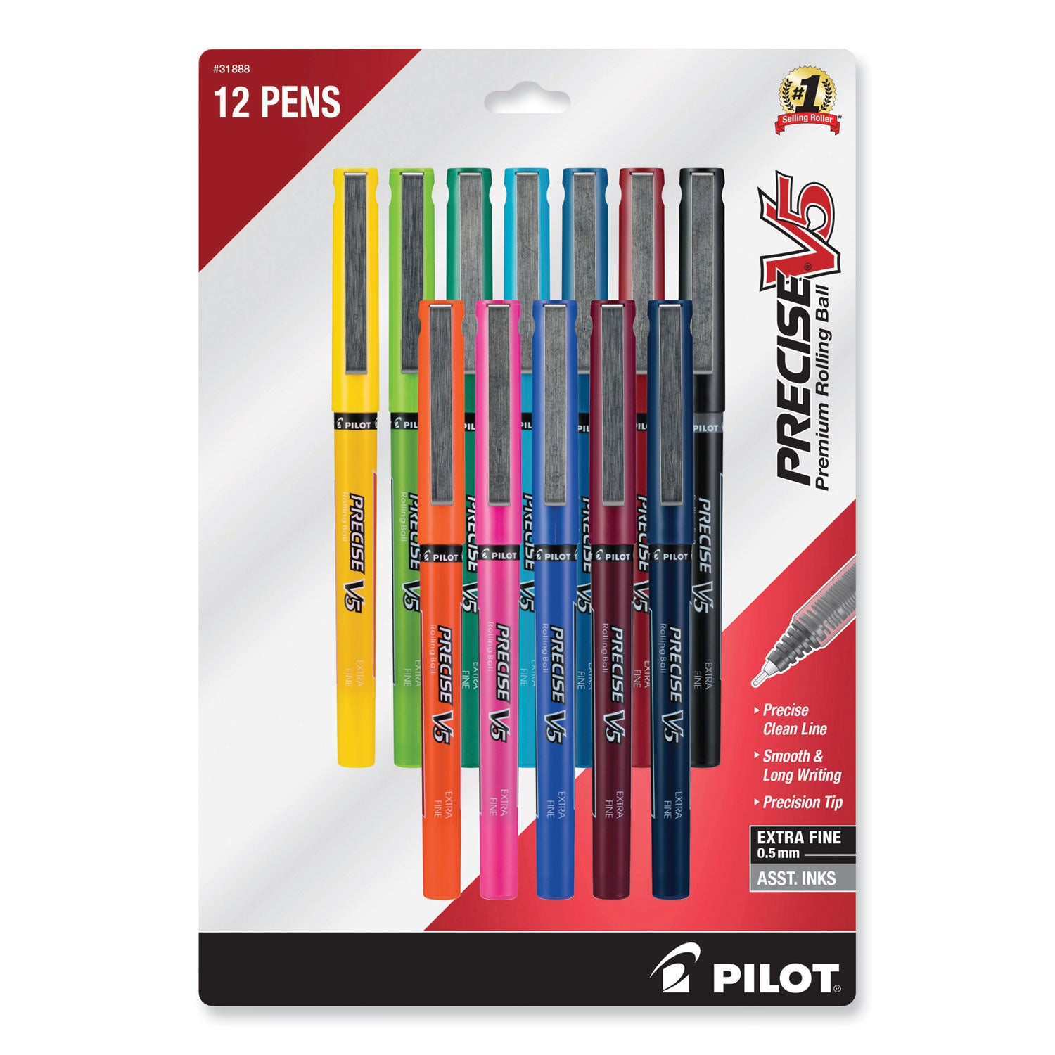 precise-v5-roller-ball-pen-stick-fine-05-mm-assorted-ink-and-barrel-colors-dozen_pil31888 - 1